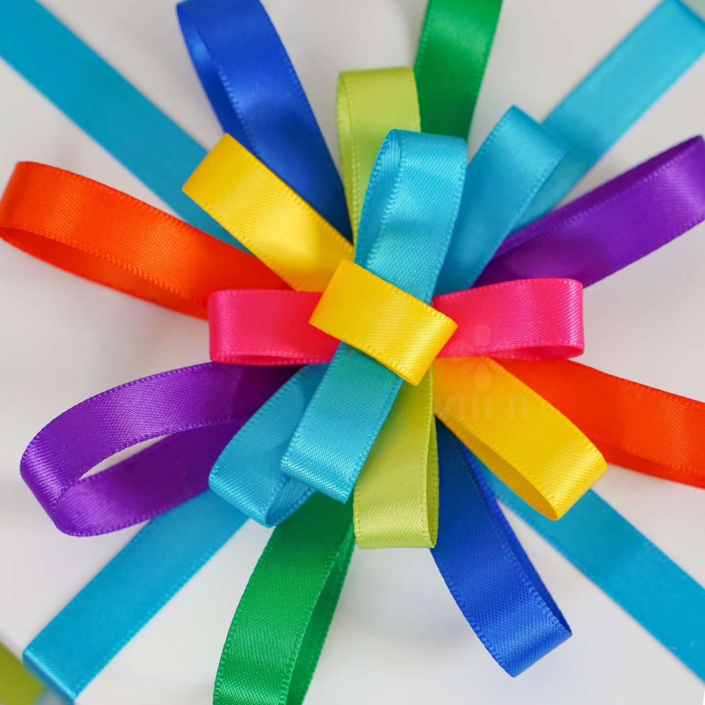 Rainbow Ribbon Solid Color Assortment 10 Colors Double Face Satin Ribbon for Gift Wrapping Happy Birthday Party Decorations, 3/8&#x22; X 5 Yard Each Total 50 Yds Per Package