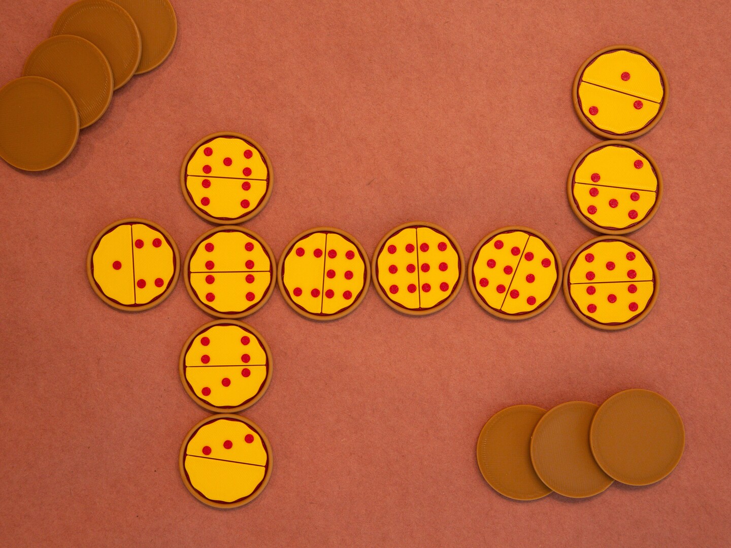 Pizza Domino Set and Box - Double 6 Dominoes Set | Unique gift for