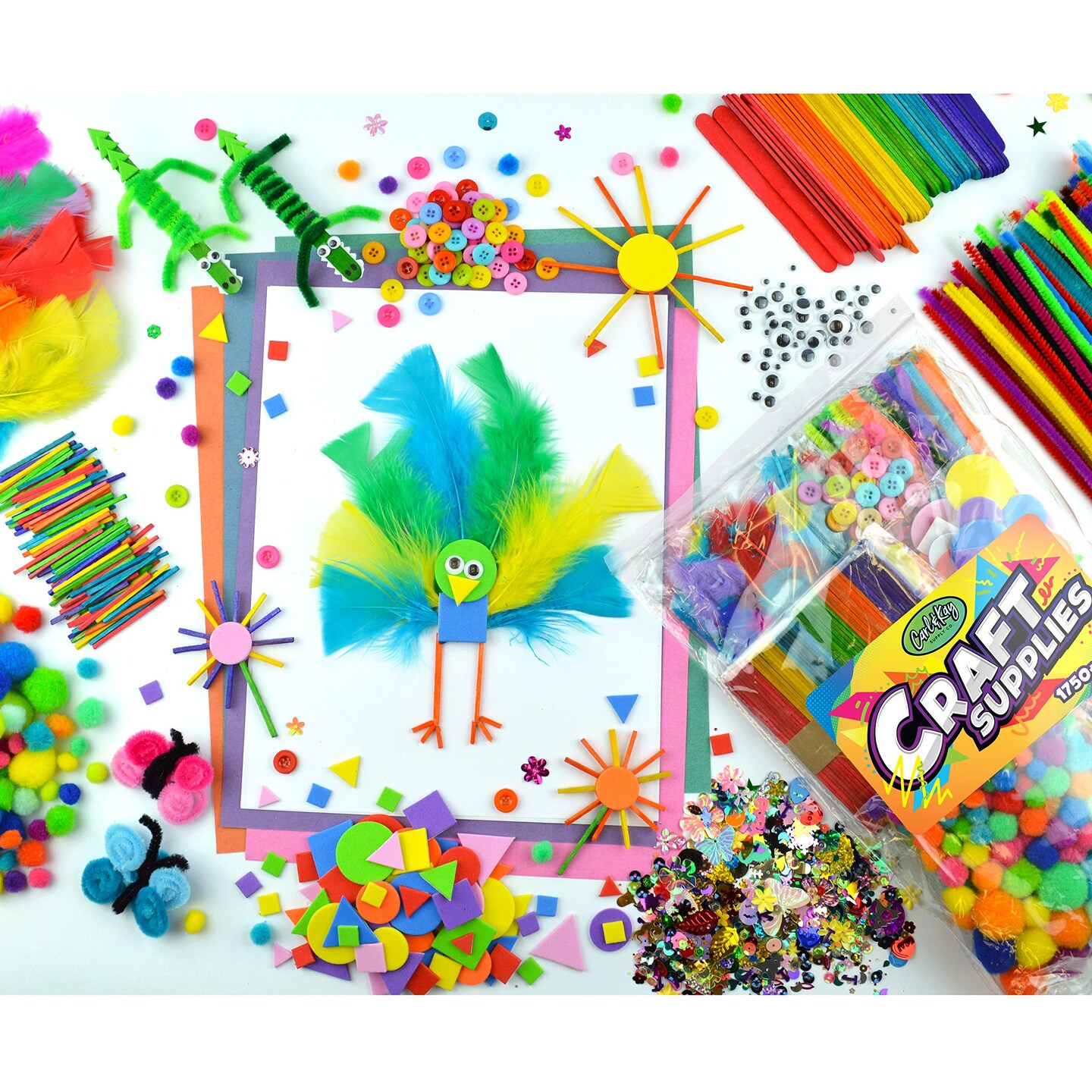 Arts &#x26; Crafts Supplies Kits &#x26; Materials Set for Kids, Toddler &#x26; Organizer Storage Tote Bag