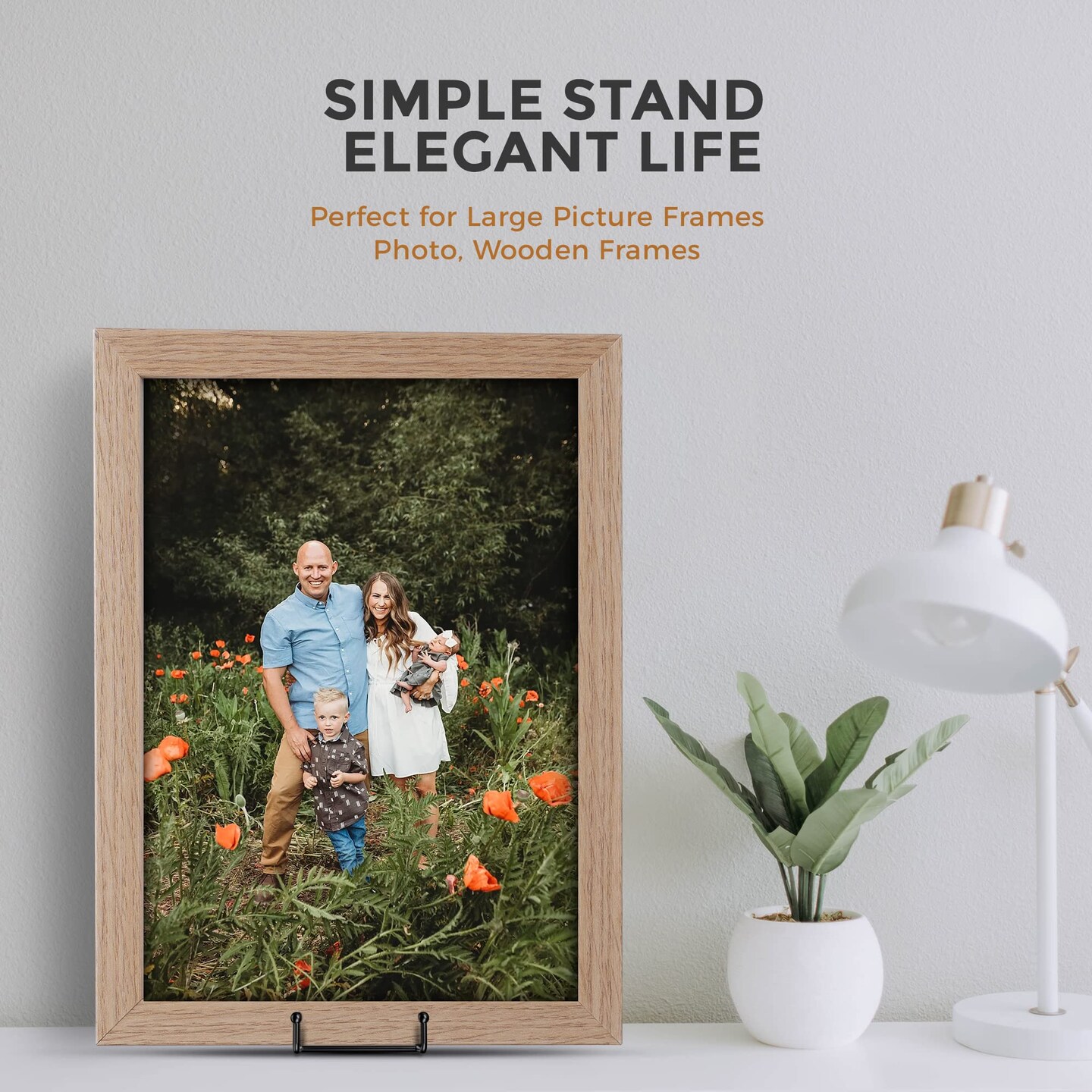 Plate Stands/Holder for Display, 8 Inch, Large, Metal Frame for Picture, Decorative Platter, Book, Photo Easel (2 Pack)