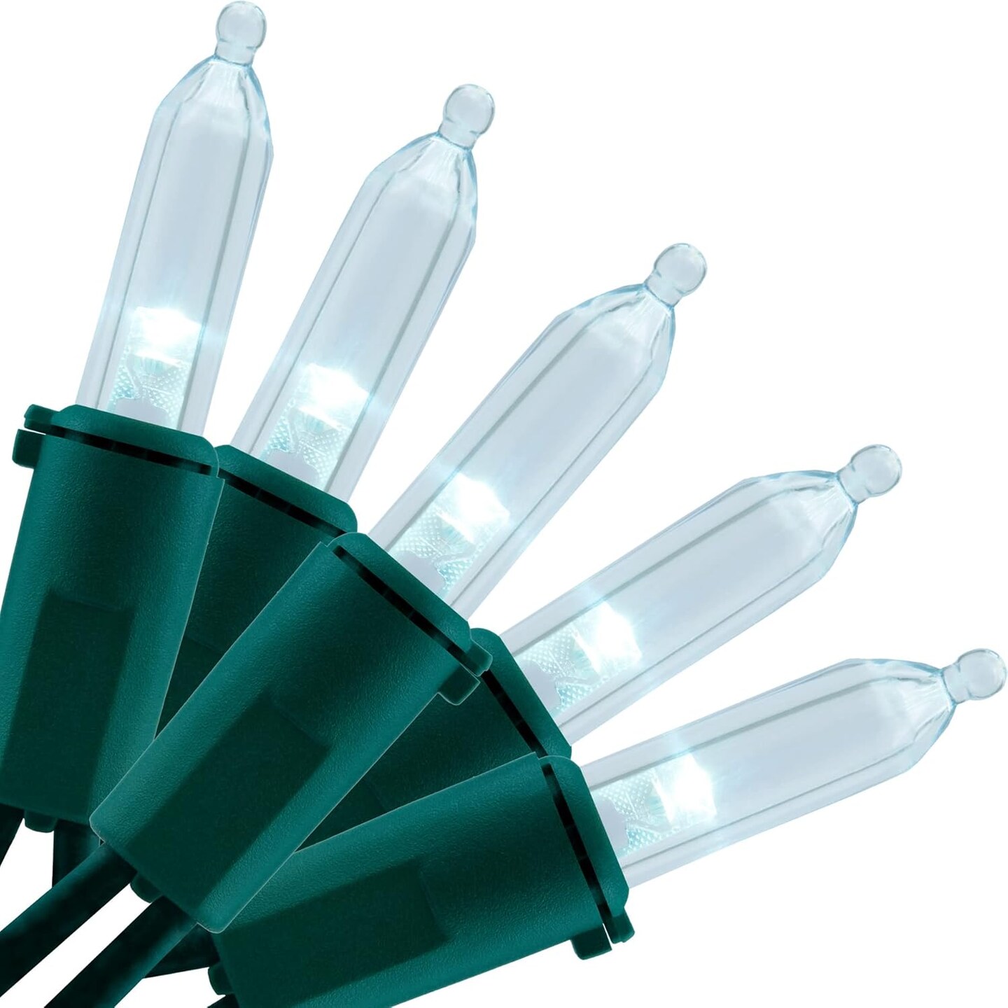 Cool White LED Christmas Lights with Green Wire, 33 ft 100 Count UL Certified Commercial Grade Holiday String Light Set (Cool White - Green Wire)