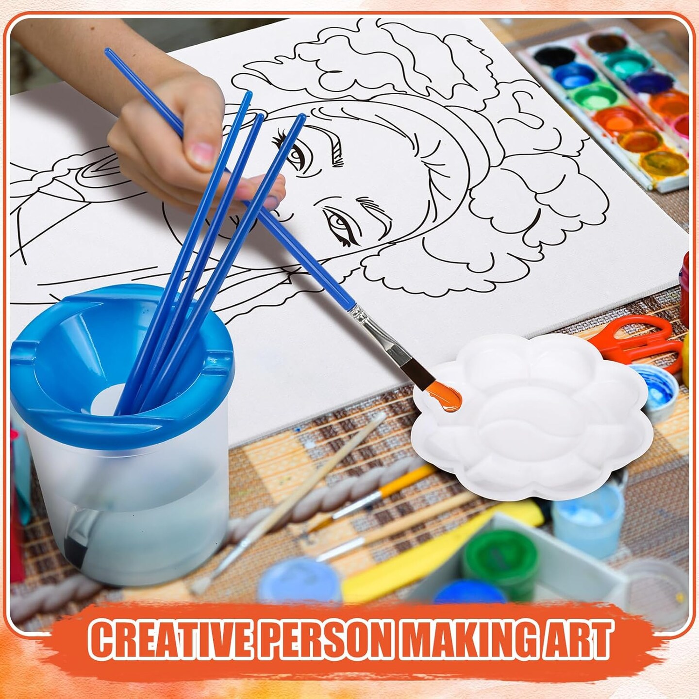 96 Pcs 12 Sets Pre Drawn Canvas Kit for Painting Craft Sip and Paint Kit for Adults Pre Printed Canvas Painting Favor for Virtual DIY Birthday Gifts Adult's Date Party, 8 x 10 Inches