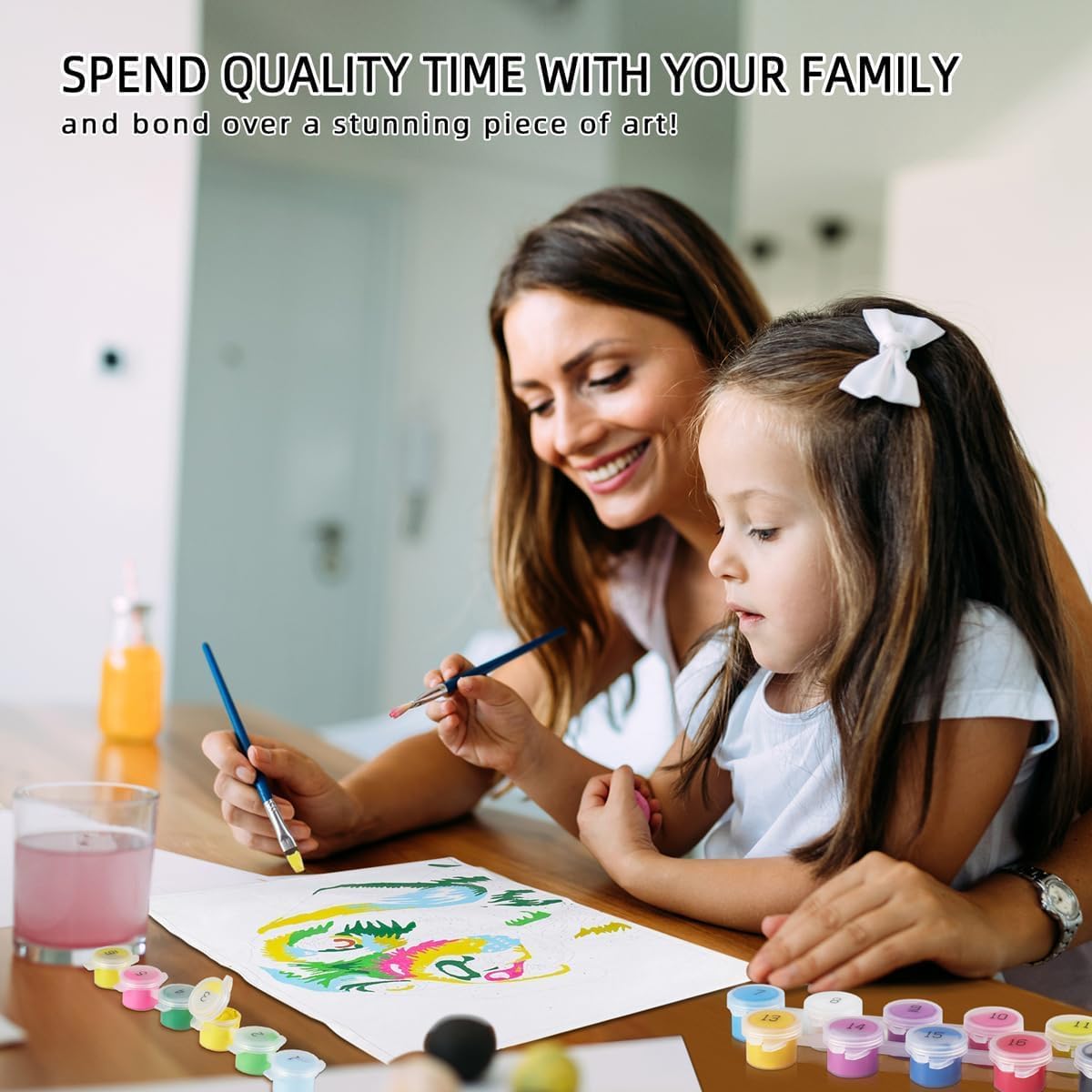 Paint by Numbers DIY Acrylic Painting Kit for Kids &#x26; Adults Beginner &#x2013; Colorful Cute Cat Pattern