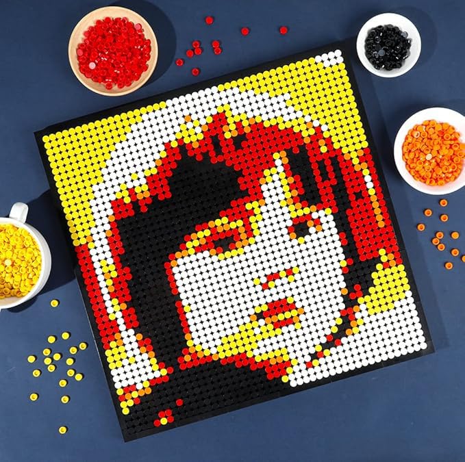 Amalia Personalized Mosaic Portrait Custom Building Kit Pixel Great Wall Art Decoration Customized Your Own Photo Picture-Energetic(L/15.1&#x22;x15.1&#x22;)