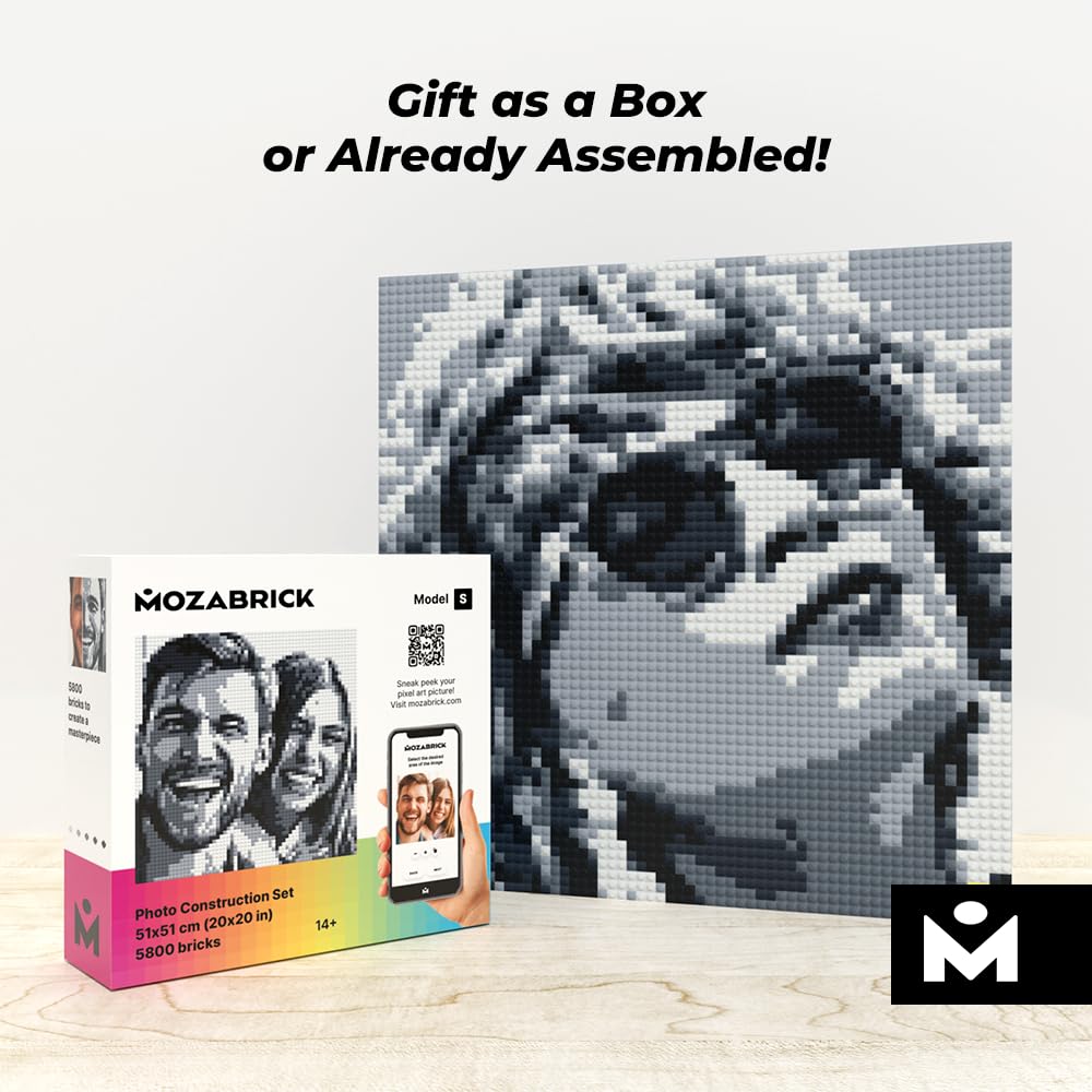 MOZABRICK Photo Construction Set Model S - Transform Any Picture into a Mosaic Wall Art Using Our Constructor and Web App. Infinite Pixel Art Possibilities Using Your Photos!