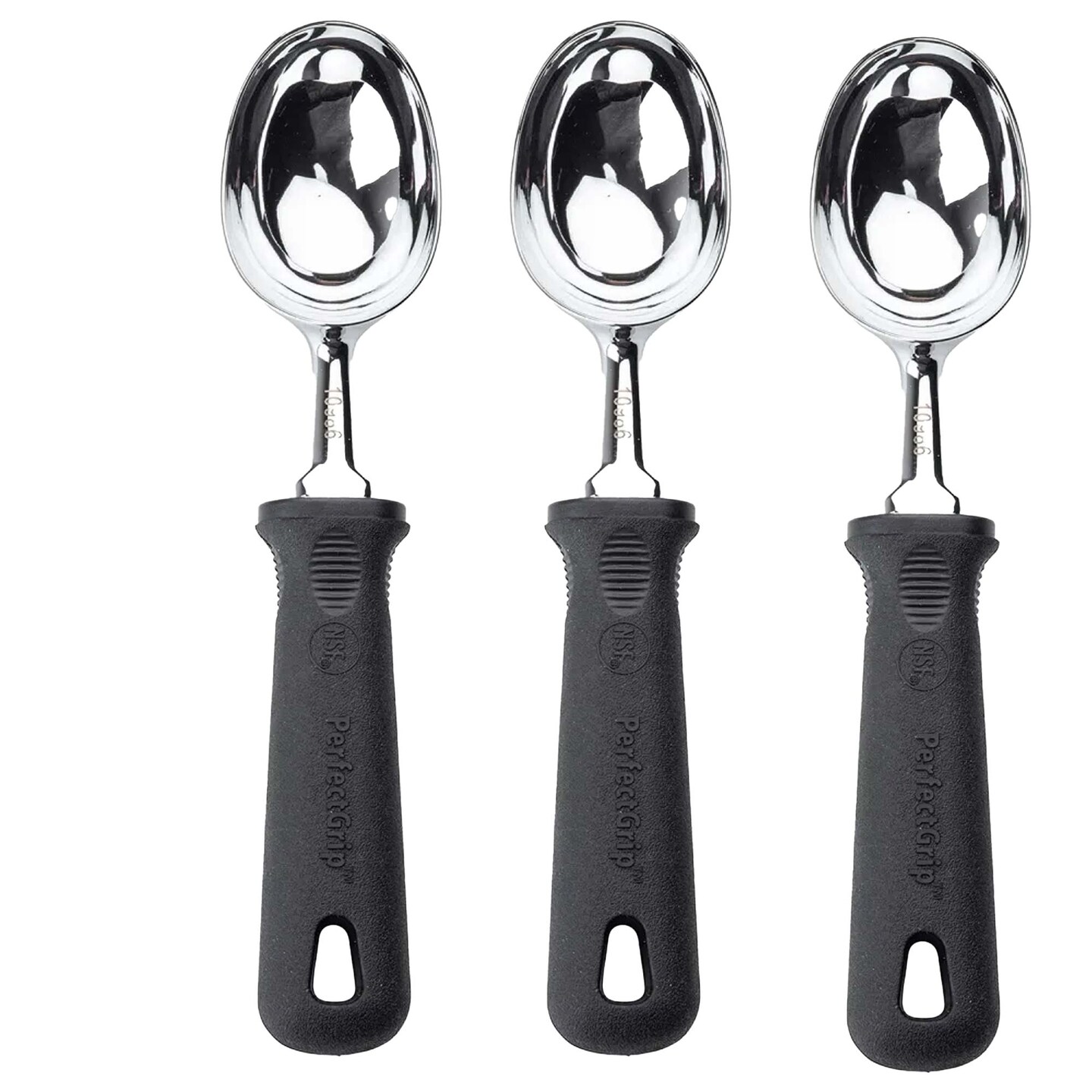 Ice Cream Scoop Size 60 Chrome Plated Non Slip Black Grip