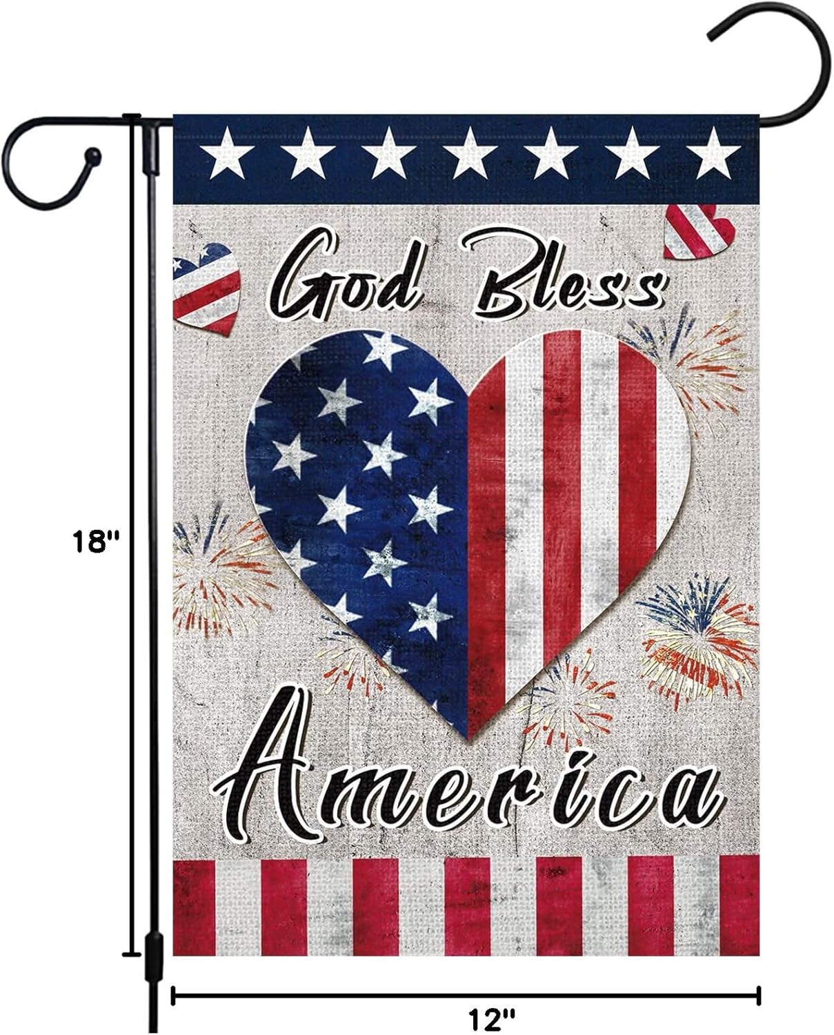 God Bless America Garden Flag Memorial Day Patriotic Garden Flags 12x18 Inch