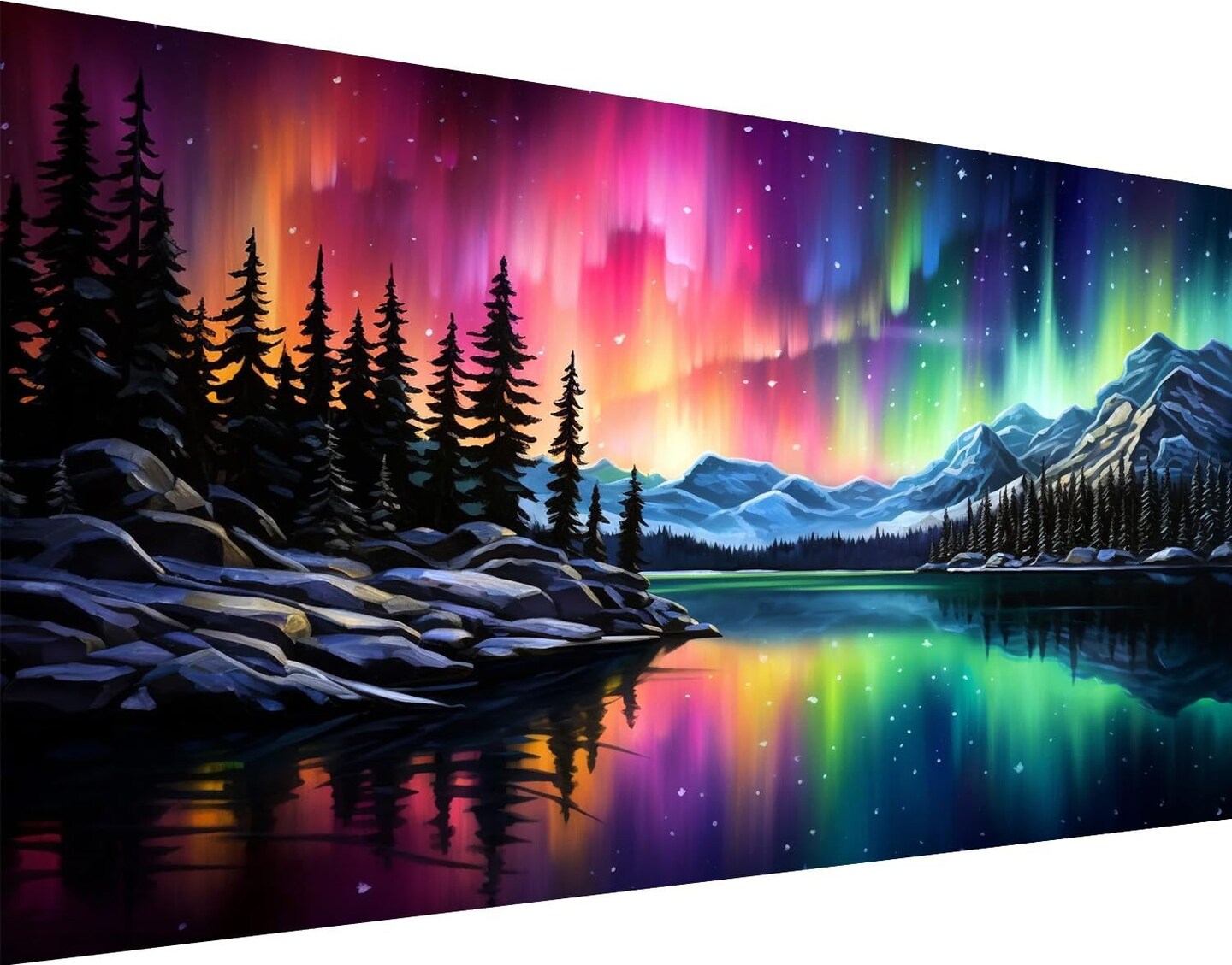 Northern Lights Diamond Art Painting Kit for Adults – 5D Aurora Landscape Diamond Painting Kit, Round Full Drill DIY Gem Art Craft Kit for Beginners Wall Decor