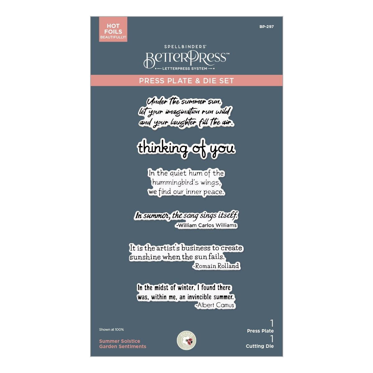 Spellbinders BetterPress Plate & Die Susan Tierney-Cockburn-Summer Solstice Garden Sentiments