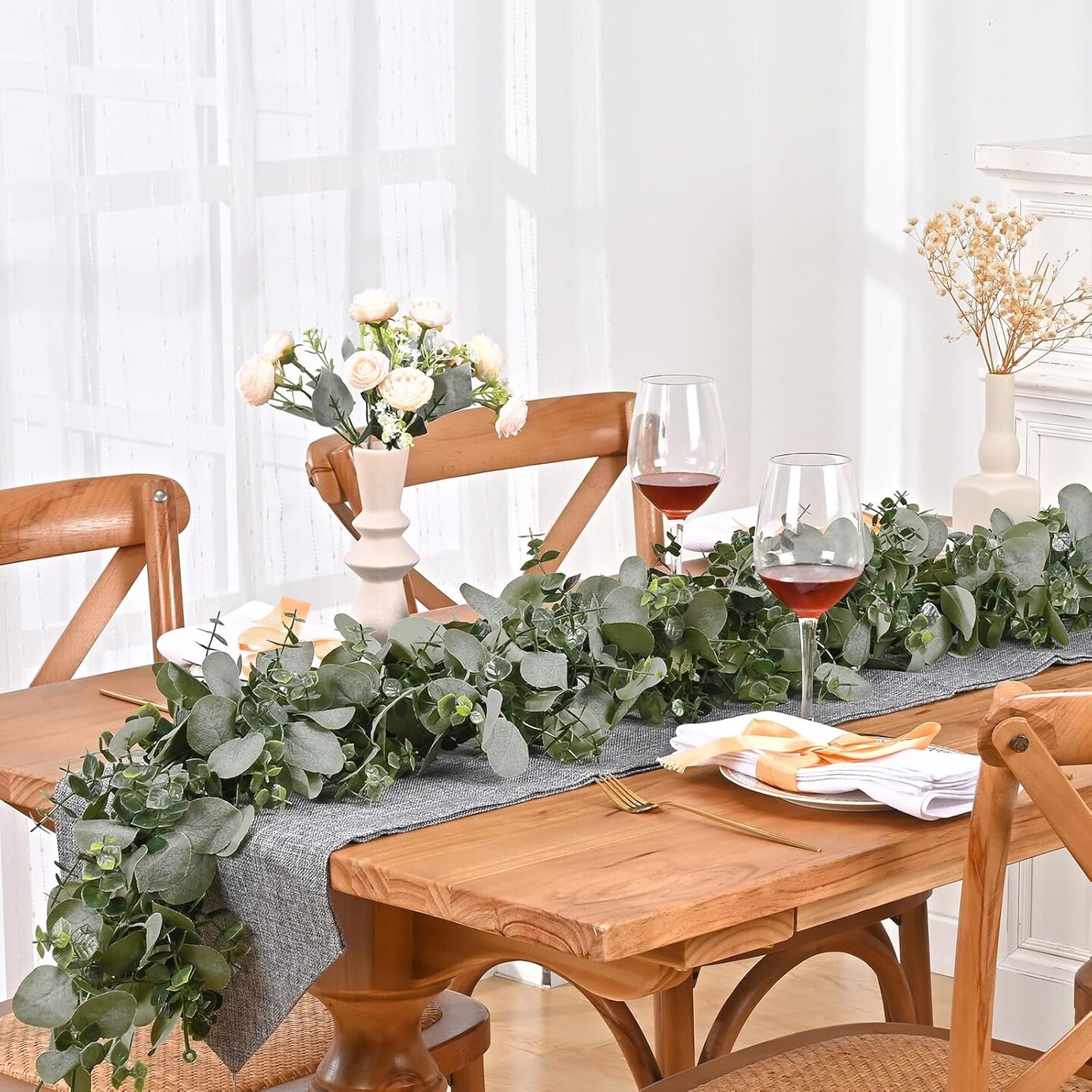 8 Packs 6FT Artificial Eucalyptus Greenery Garland(Grey Green)