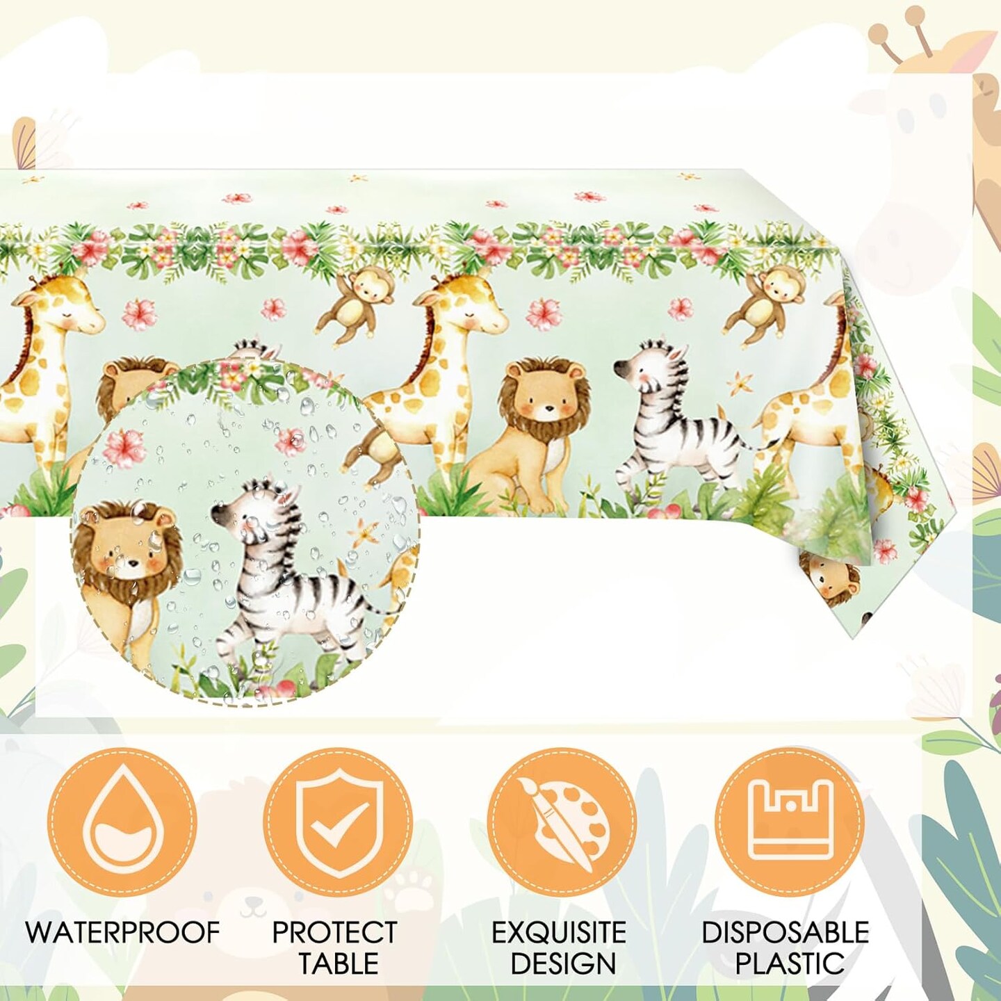 41Pcs Safari Baby Shower Decorations