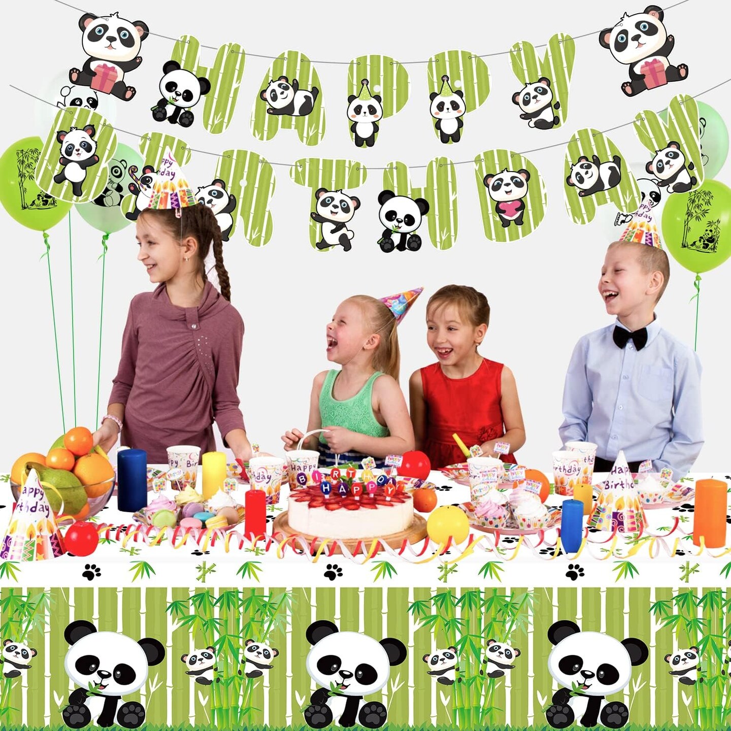 4 Pack Panda Theme Tablecloths