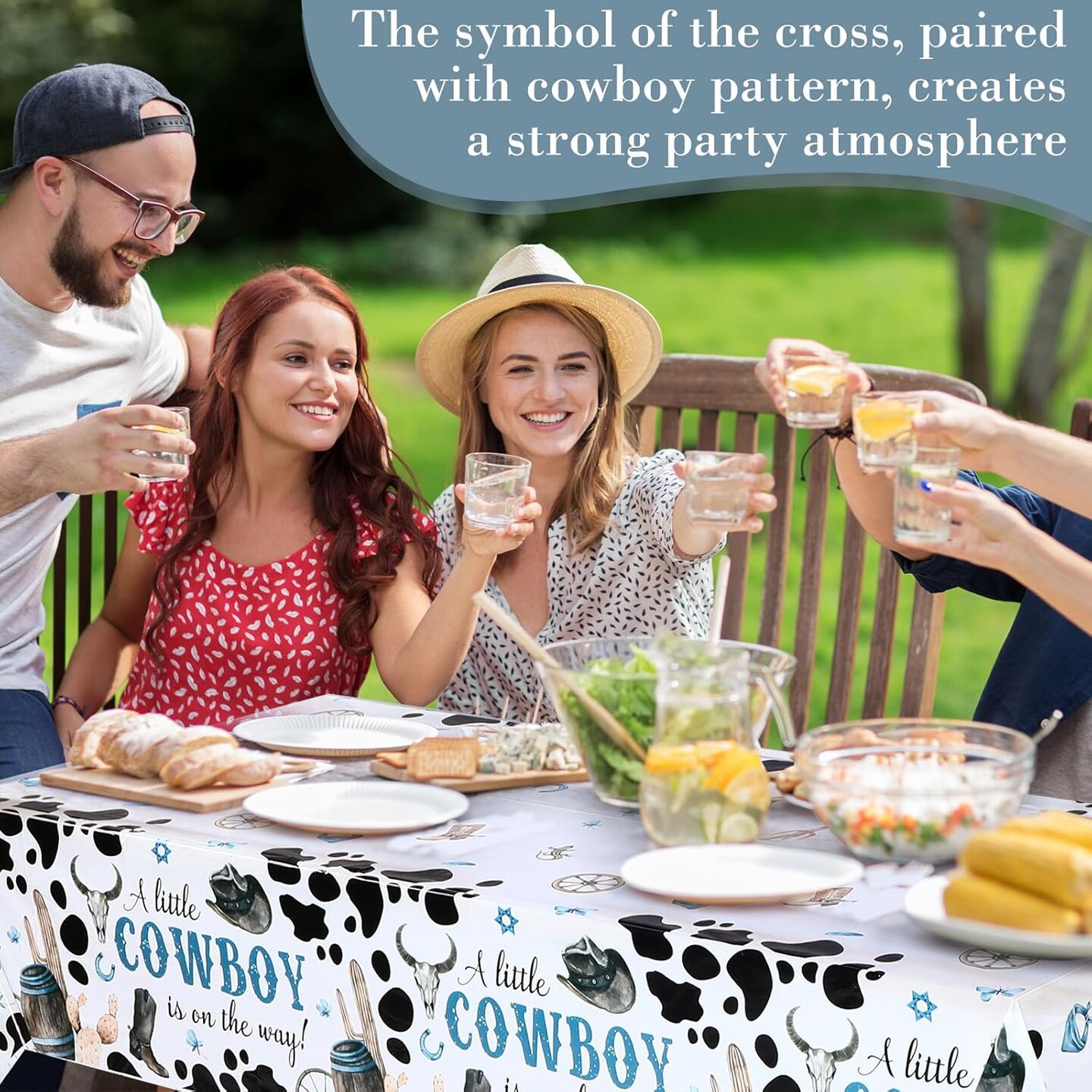 3 Pcs Western Cowboy Party Tablecloth
