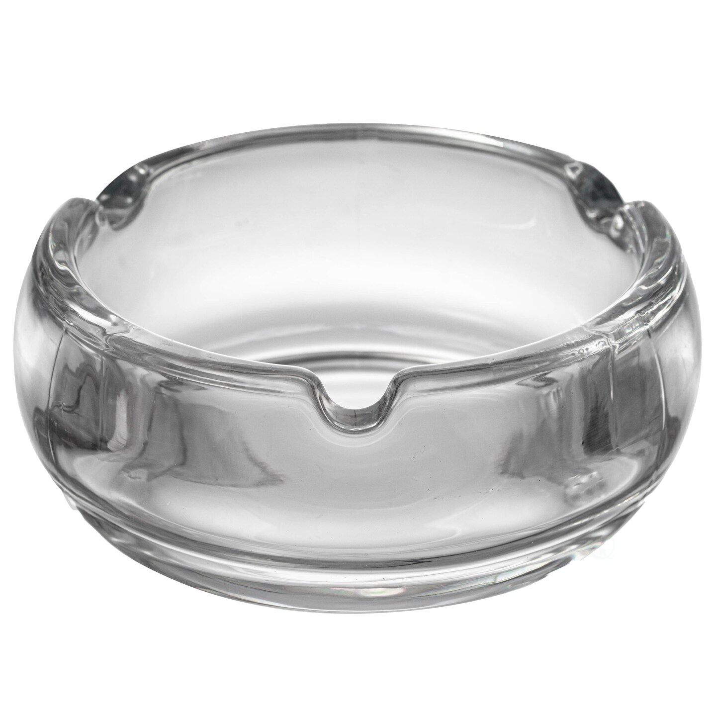 Basicwise Elegant Glass Round Portable and Modern Ashtray - Perfect for Smokers and as a Decorative Accent for Home, Office, Porch or Patio - Cigarette Holder for Both Indoor and Outdoor Use