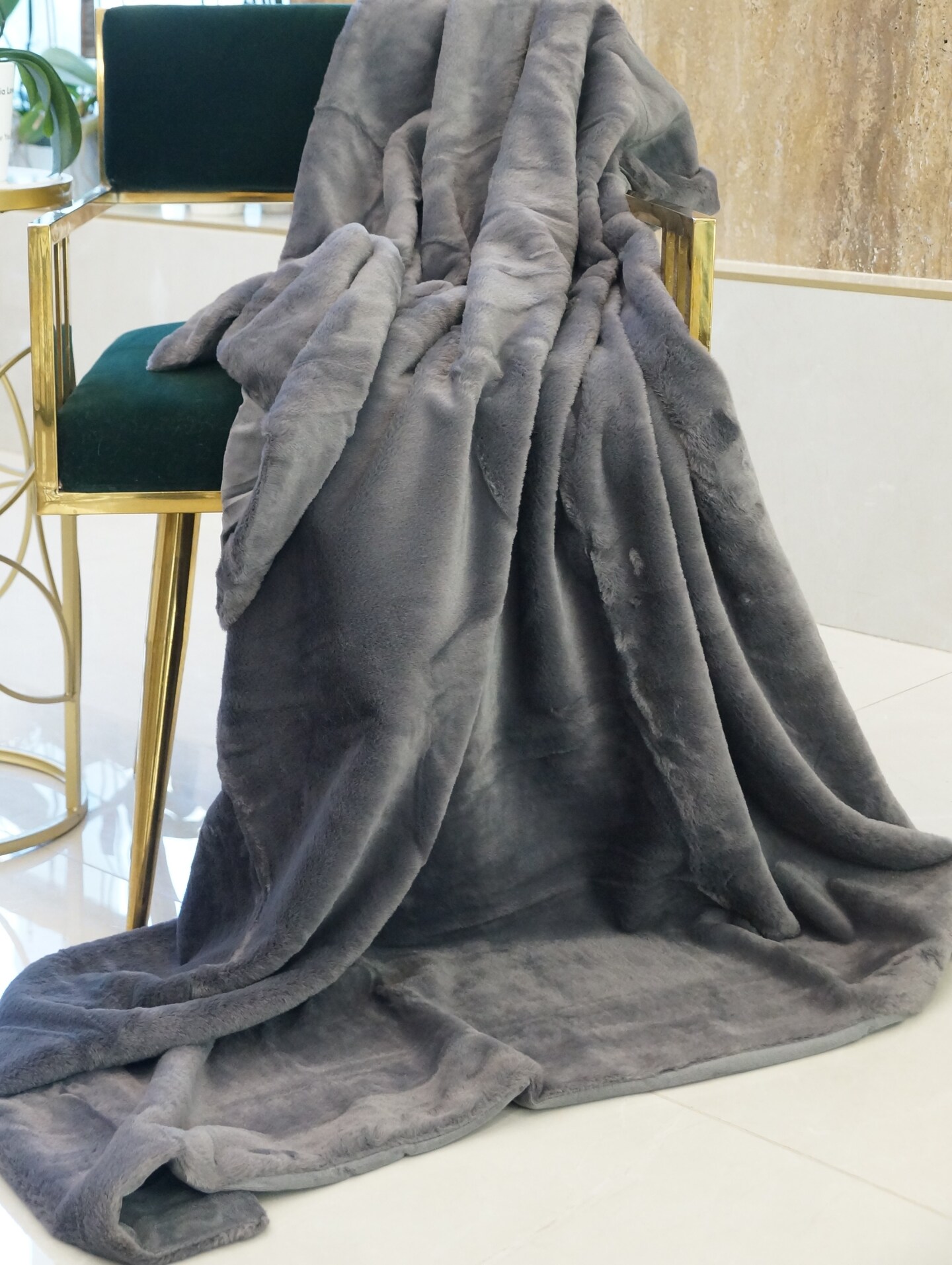 Ruched Minky Blanket - Minky Faux Fur - Luxury Blankets - Throw Blanket - Minky Blanket