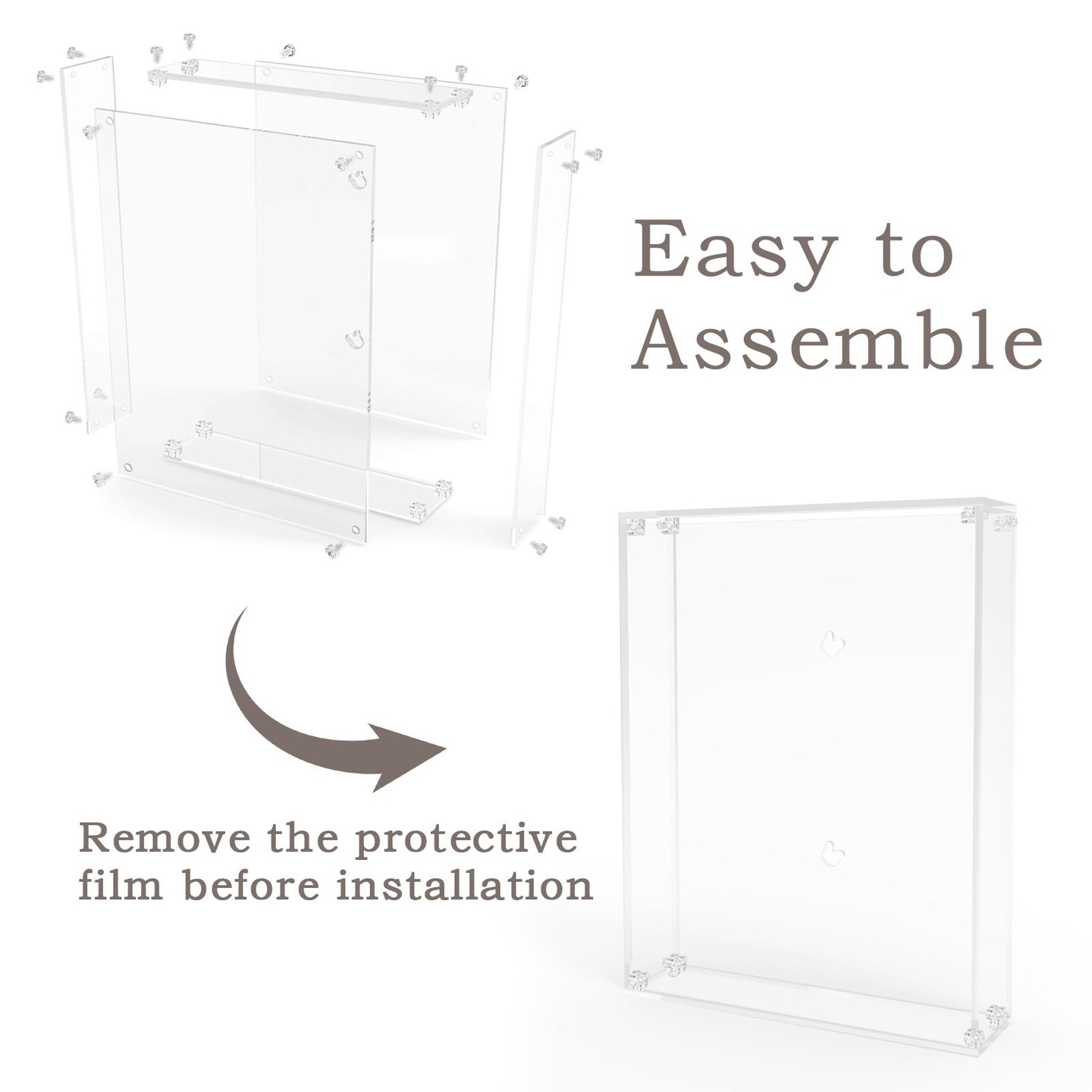 11x14 Acrylic Shadow Box Frame Large 2.5&#x22; Deep Shadow Box Display Case Clear Shadowbox Memory Box for Wedding Bouquet,Memorabilia,Dried Flowers,Wall Mount &#x26; Tabletop, Easy Assembly, 1 Pack