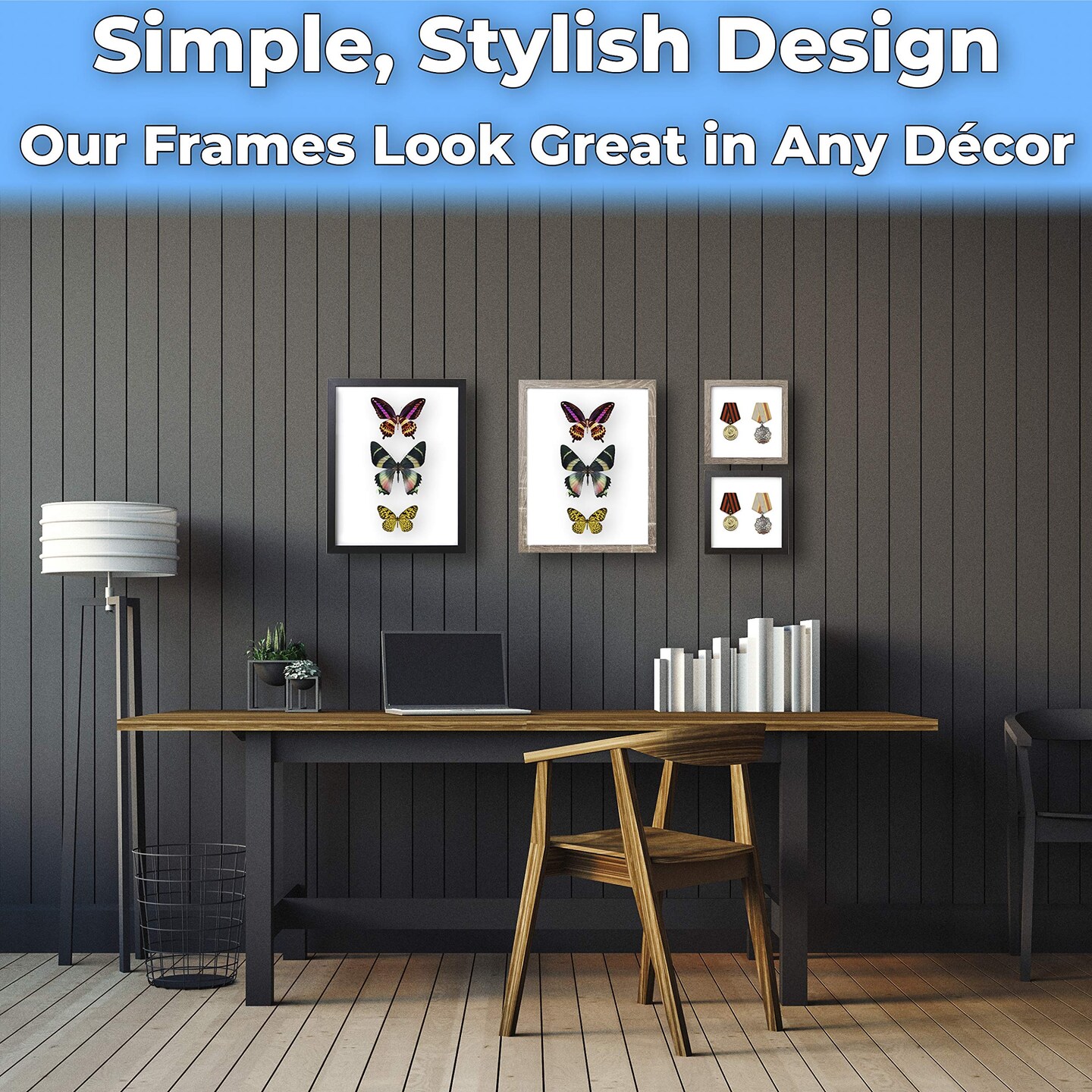 Real Wood 8x10 Shadow Box Frame 1pk. Genuine Hardwood Display with Real Glass. Best Shadowbox to Showcase Photos, Tickets, Wedding Bouquets, CDs, Medals, Awards, Seashells and Insects.
