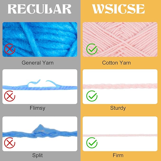 4 PCS Crochet Yarn, 560 Yard Soft Yarn for Crocheting Assorted Colors Fluffy Yarn for Crochet Hand Knitting 1 Skein/140 Yard-Light