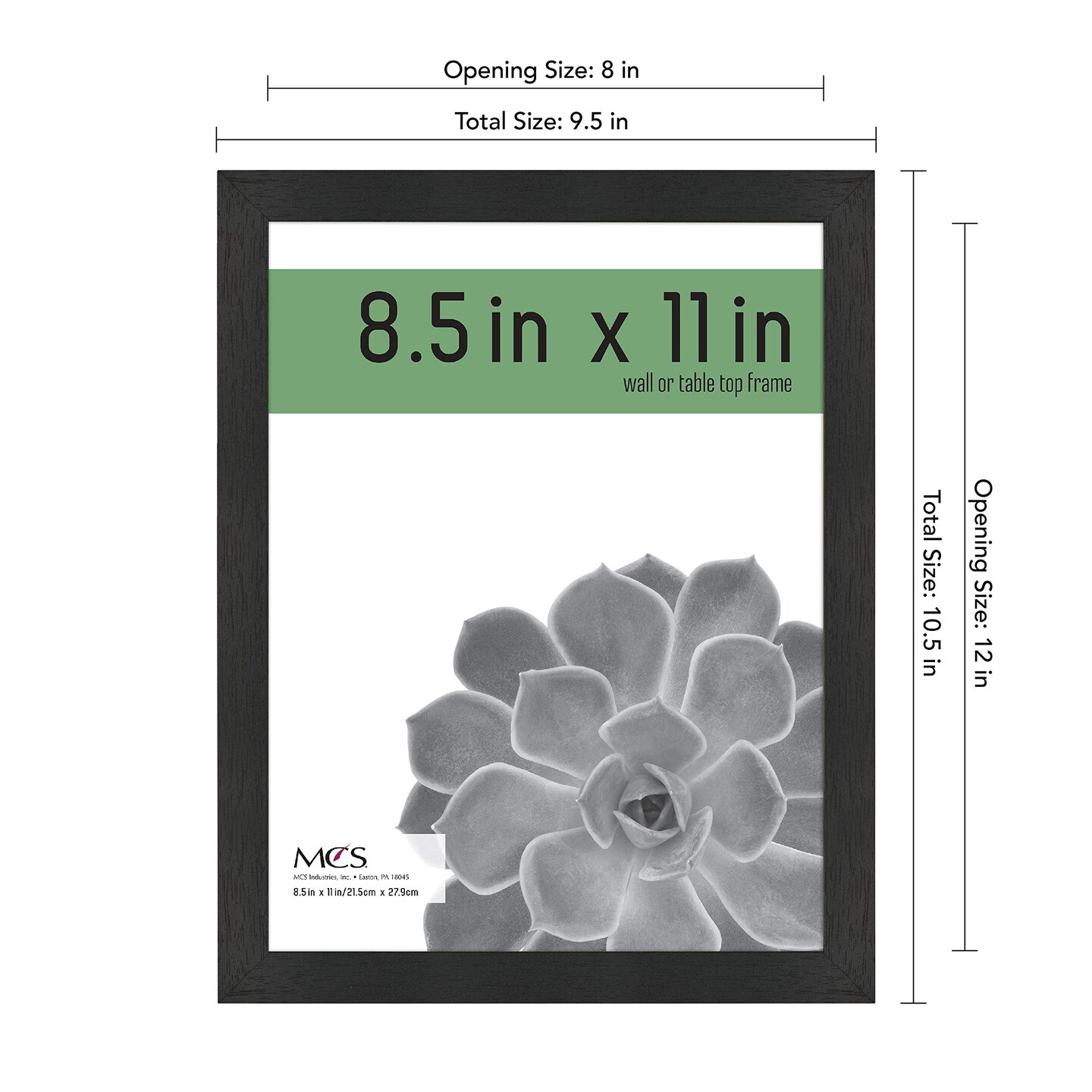 Gallery Essential Certificate Document Frame Set, Gallery Wall Frames Fit 8.5 x 11 Diplomas, Documents &#x26; Certificates, Black Woodgrain, 2-Pack