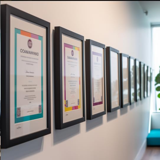Framenow,8.5x11 Picture Frames Set of 3, Made of Real High Definition Glass and Solid Frame to Display Certificate or Pictures 8.5x11,To Wall and Tabletop Mounting, black. (8.5x11&#x27;&#x27;)