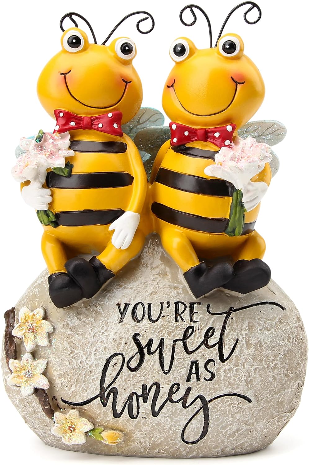 bee Statue for Garden Decorations,Honey bee Figurine for Outdoor Patio Lawn Porch Yard Backyard Outside Indoor Shelf Table Home Decor,Garden Sculptures &#x26; Statues,Spring Summer bee
