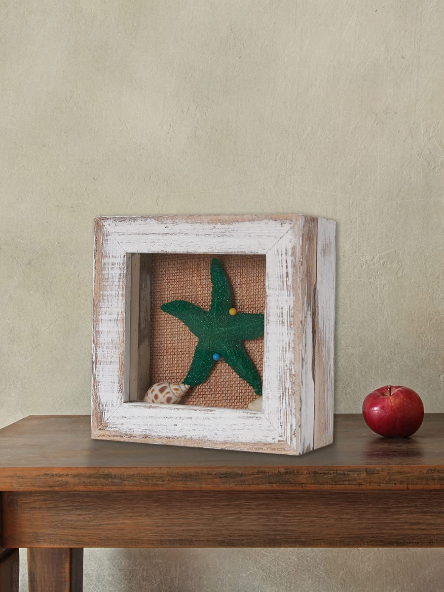Tiny Shadow Box, Square Display Size 3x3 Shadow Box Frame with Glass, Small Shadow Box Display Case with Door for Shells Taxidermy Keepsake Photos Tickets Coins-Vintage White