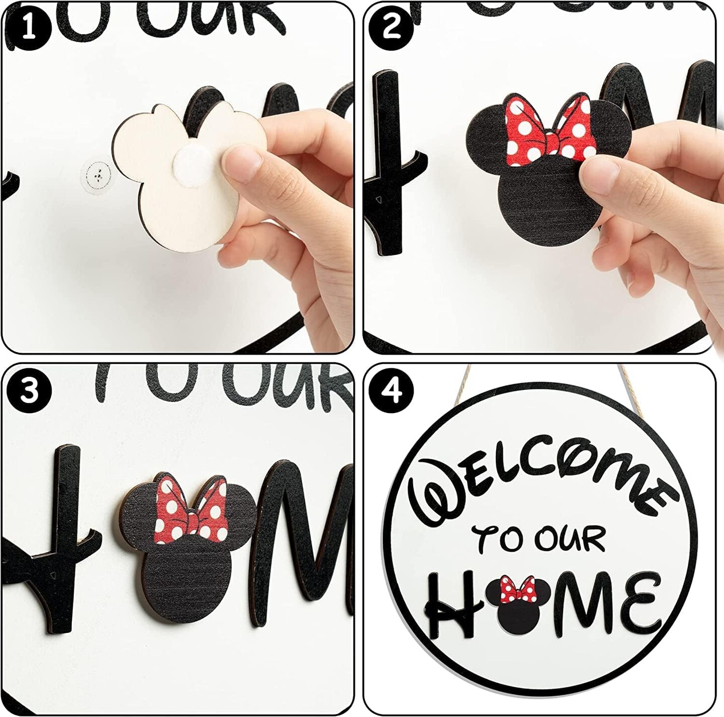 19Pcs Cute Mouse Interchangeable Seasonal Welcome Door Sign for Front Door Decor