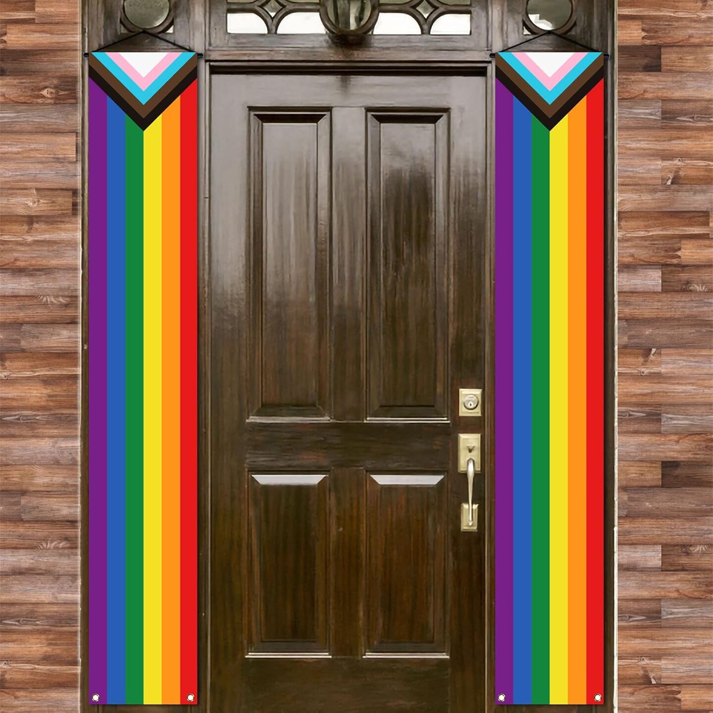 Progress Pride Porch Banner June Pride Month LGBTQ+ Rainbow Front Door Wall Indoor Outdoor Hanging Decoration Photo Booth Backdrop (Progress Pride)