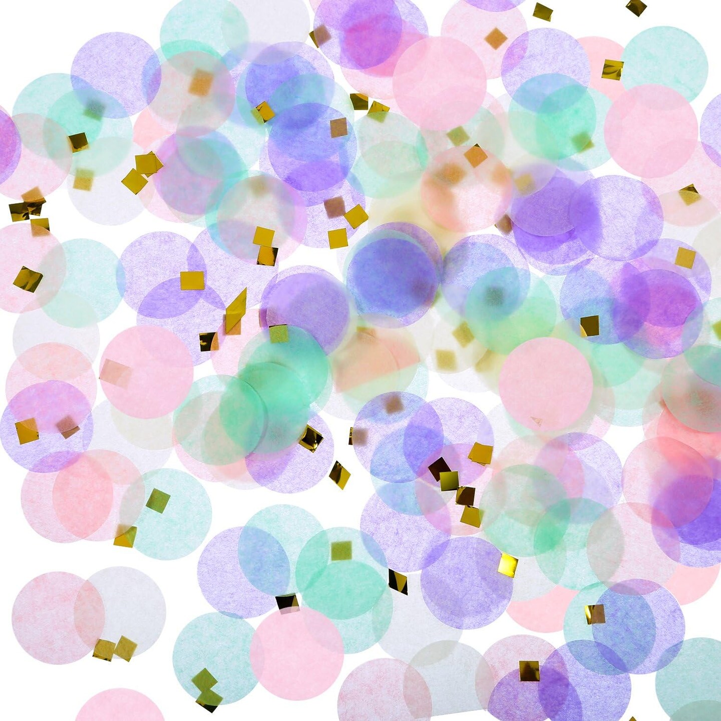 Pastel Table Confetti Unicorn Confetti 1 Inch Round Tissue for Baby Shower Unicorn Birthday Party Decoration, 1.76 oz(Mint Green, Purple, Pink, Cream)