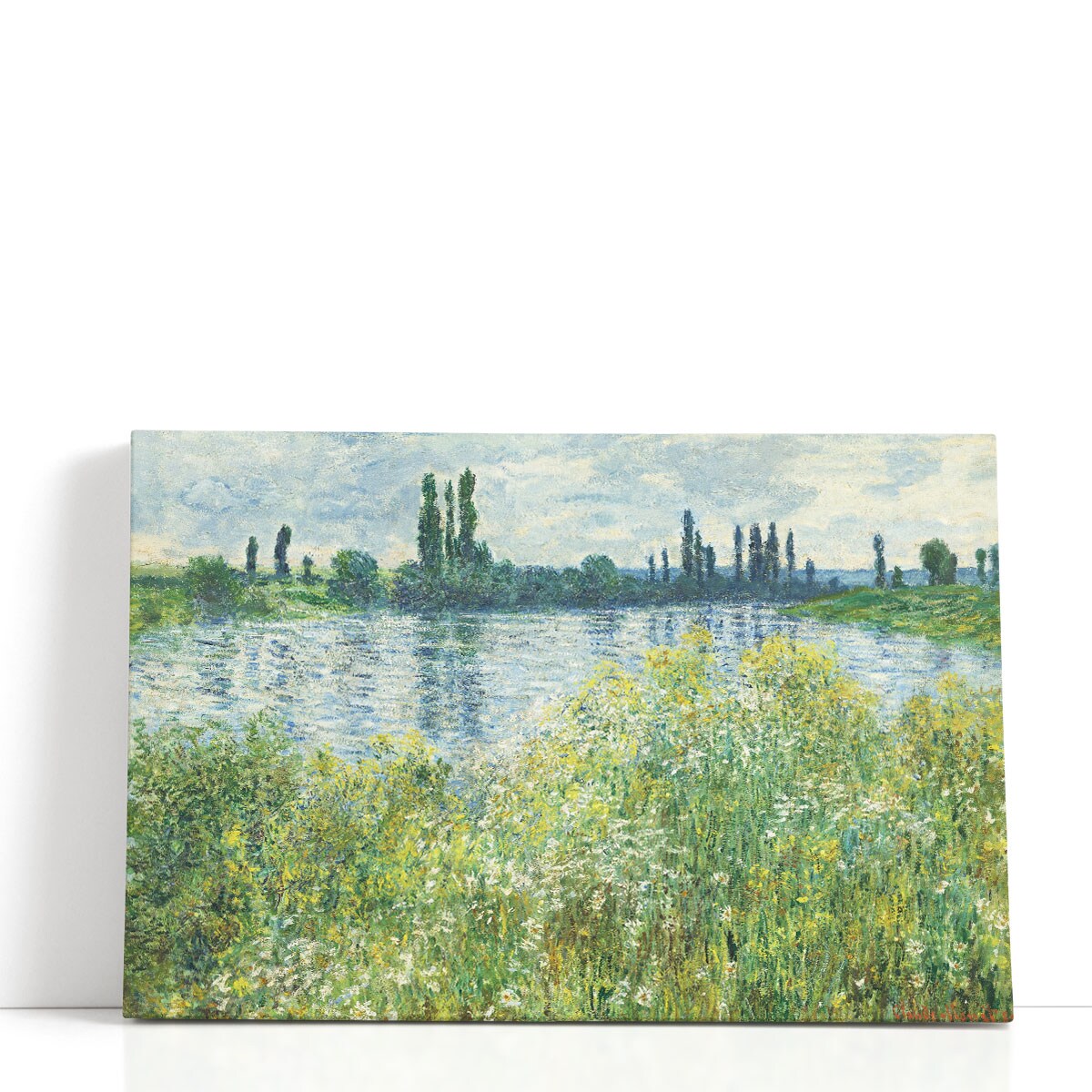 Claude Monet Banks of the Seine Vetheuil, 1880 Framed Canvas Art ...