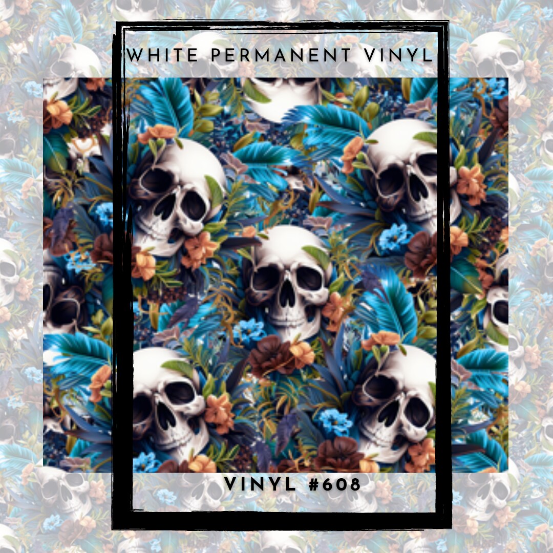 #608 Spooky Seas Skull 12x12 Pattern Vinyl