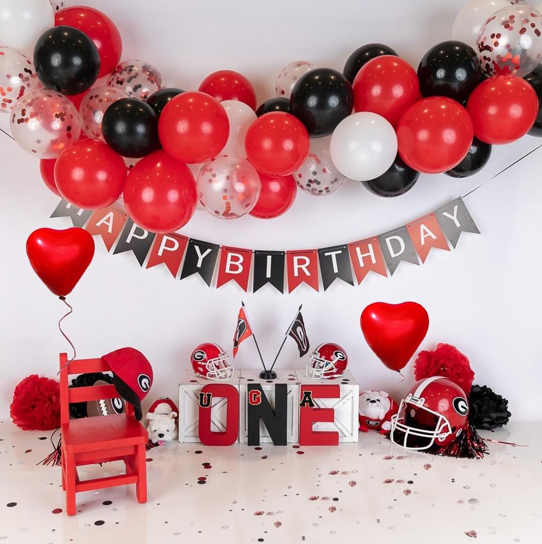 Red and Black Latex Balloons, 50Pcs 12inch Black Red White Party Balloons for Birthday,Wedding,Baby Shower,Casino Party, Race Car Party,Valentine&#x27;s Day