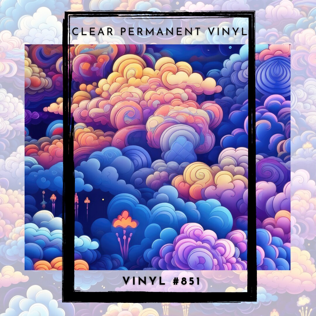 #851 CLEAR -Mystical Clouds- 12x12 Pattern Vinyl