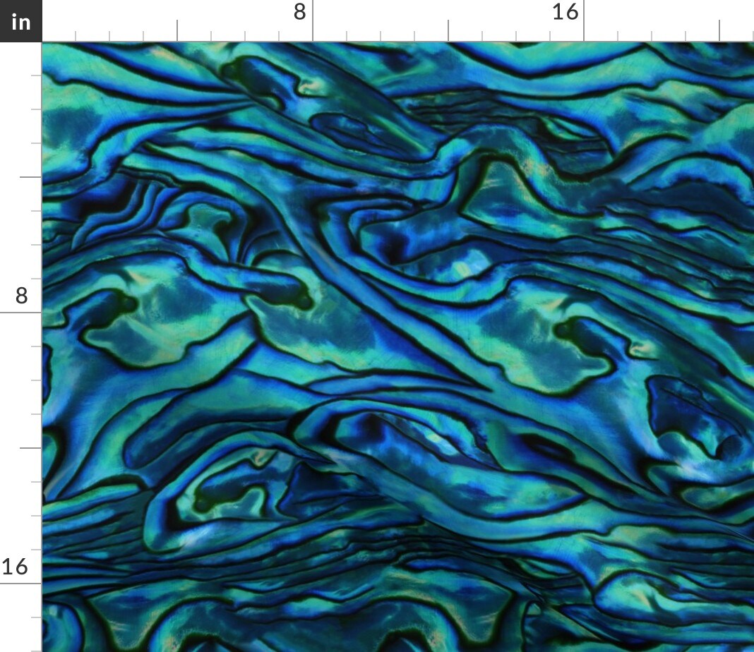 Mother Of Pearl Iridescent Look Mineral Organic Patterns Geology Opalescent Blue Turquoise Teal Shell Oceanic Water Custom Printed Fabric by Spoonflower Various Fabrics by the Yard or Fat Quarter