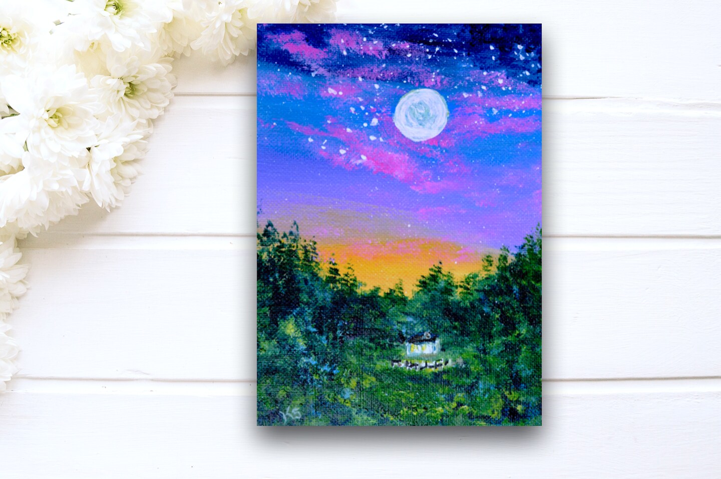 Colorful store Moon painting