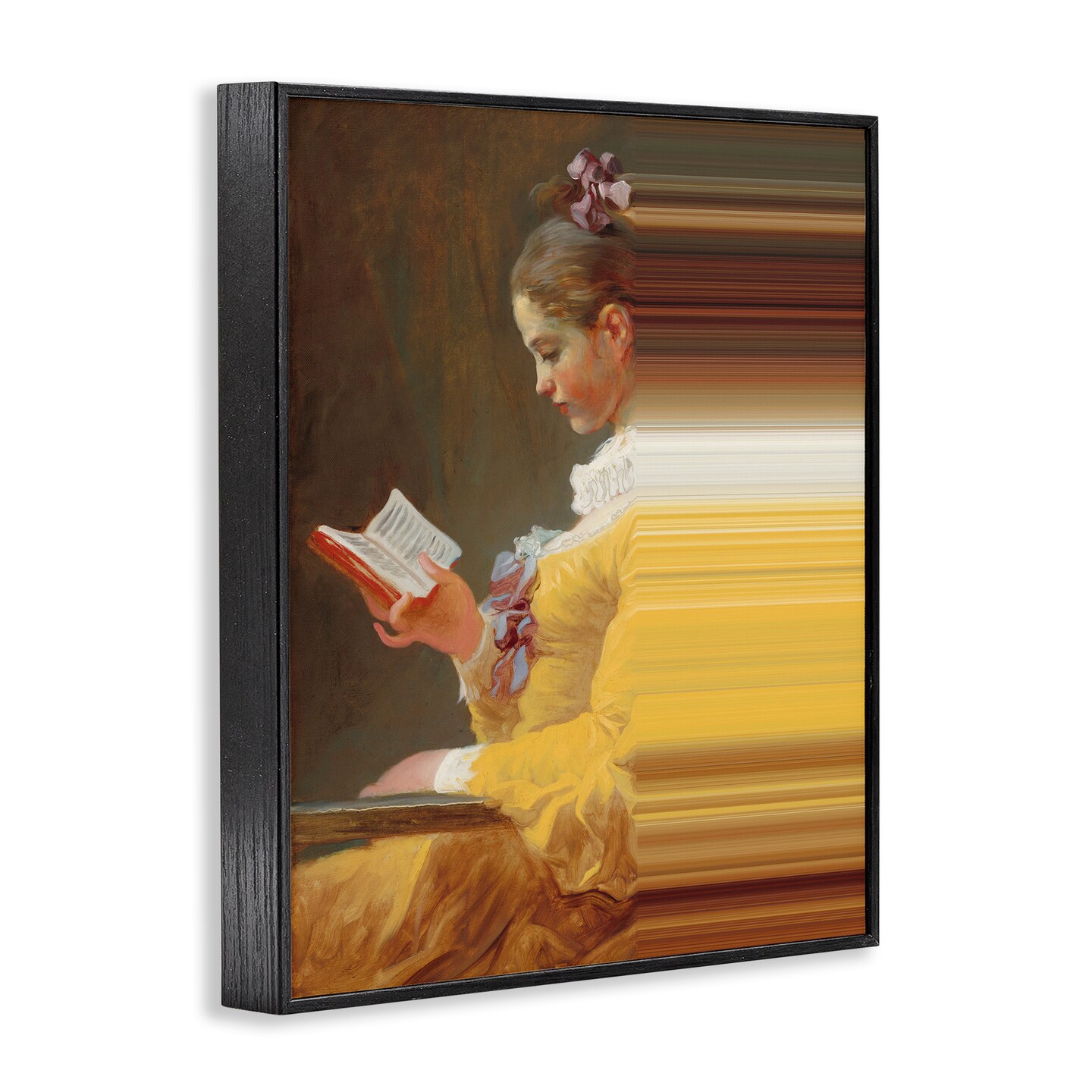 Stupell Industries Vintage Lady Reading with Gradient Streaks Framed Giclee, design by Seven Trees Design