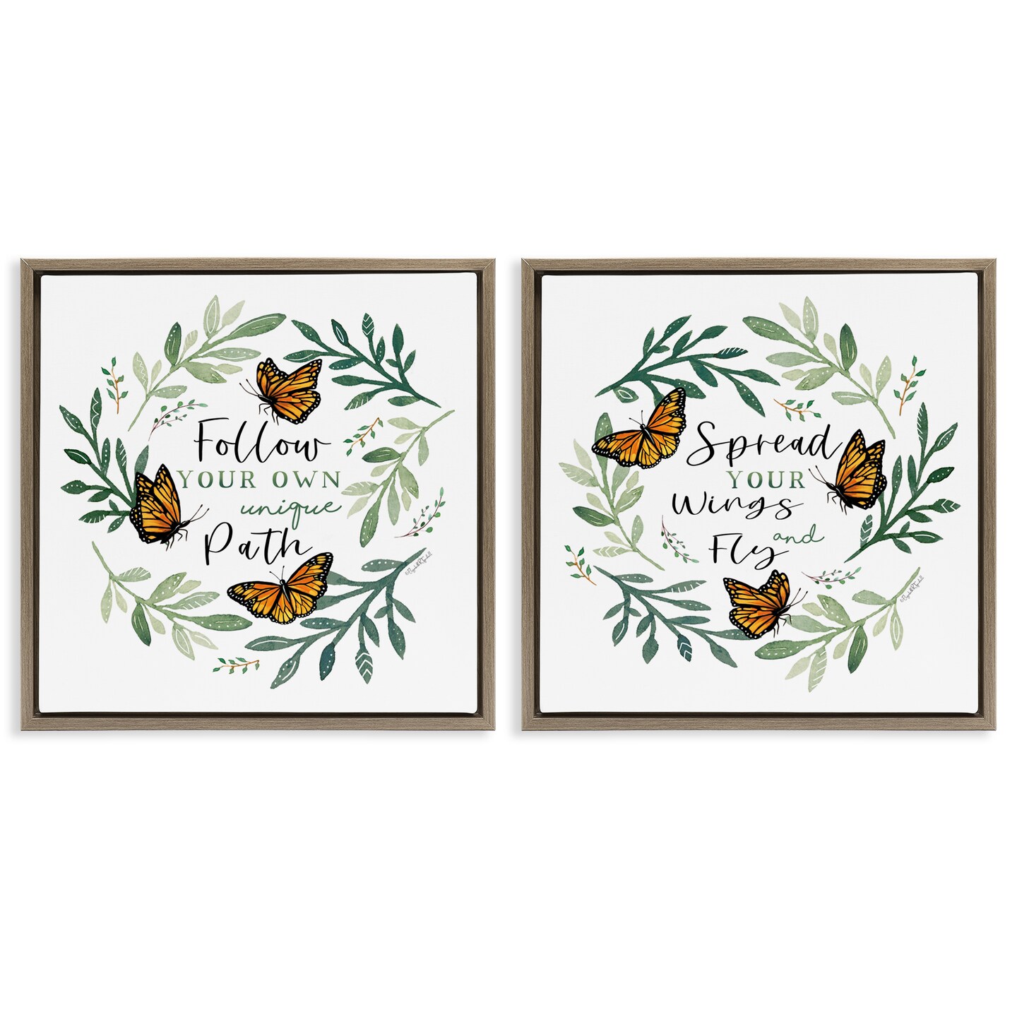 Stupell Industries Spread Your Wings and Follow Path 2pc Floating Frame Set, design by Elizabeth Tyndall