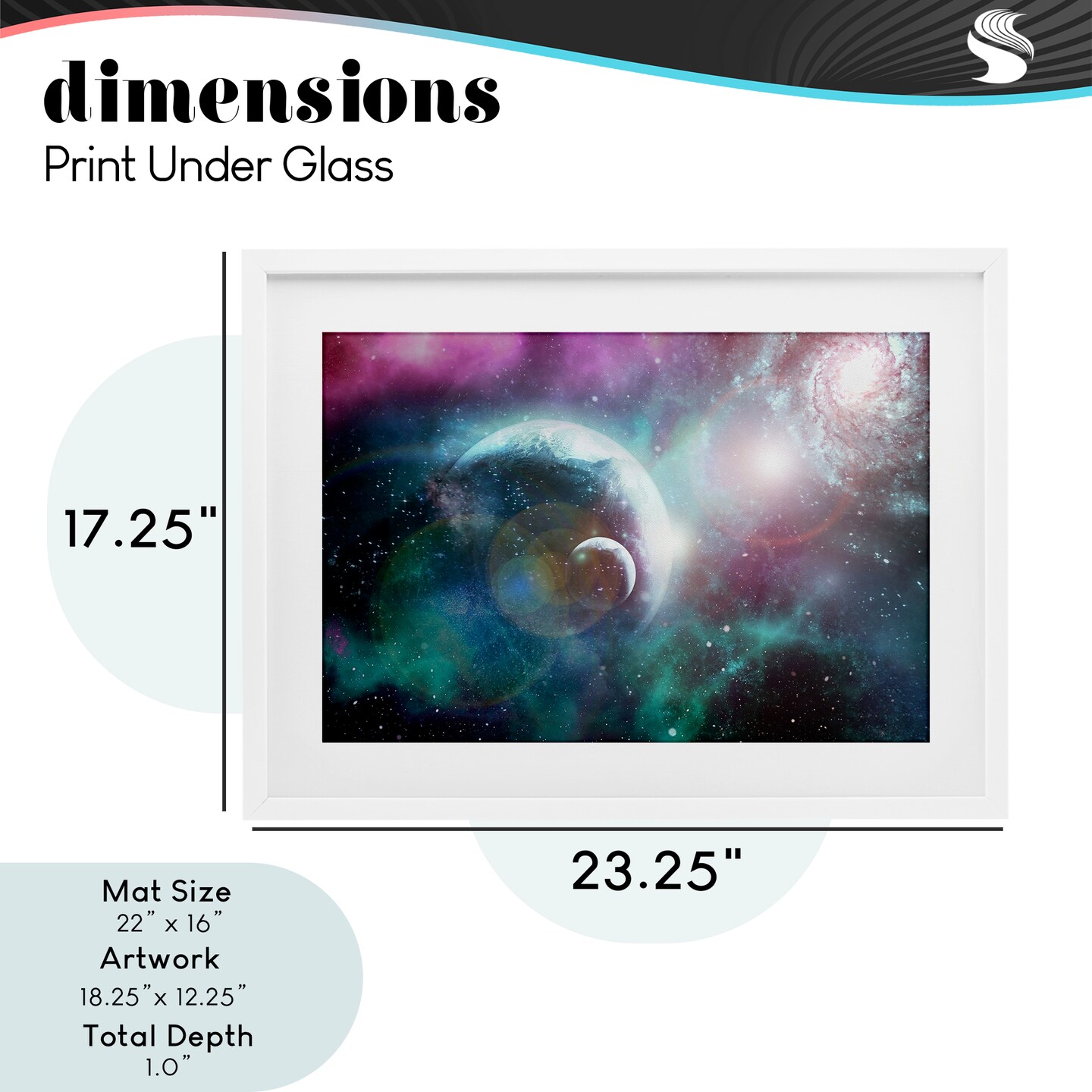 Stupell Industries Eclipsing Cosmos Planets Framed Print Under Glass, design by Ali Chris