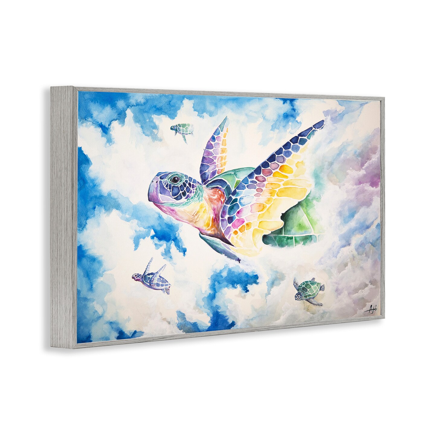 Stupell Industries Skyward Sea Turtles Framed Giclee, design by Marc Allante