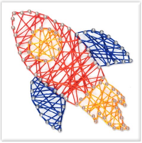 DIY Krafty Kids Rocket Ship Space String Art Kit Kids Beginner Craft ...