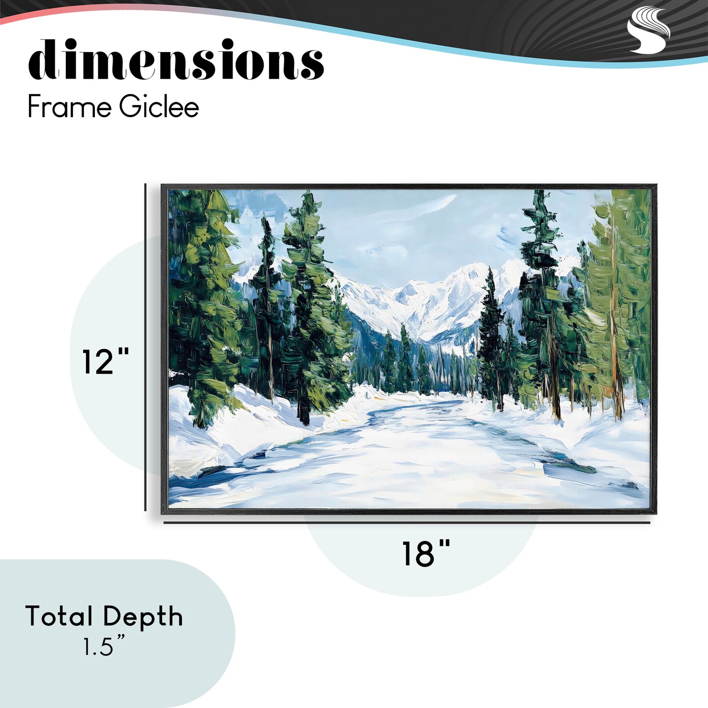 Stupell Industries Snowy Tall Tree Pass Framed Giclee, design by Petal Prints Design