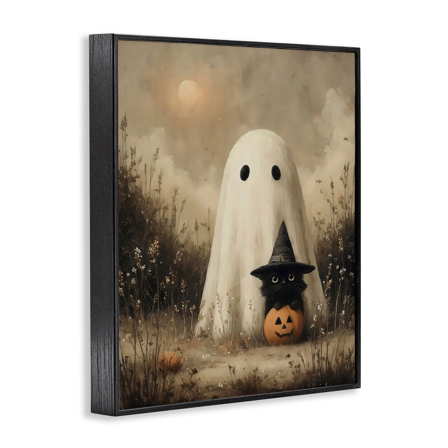 Stupell Industries Ghost with Black Kitten Framed Giclee, design by Arlington Prints