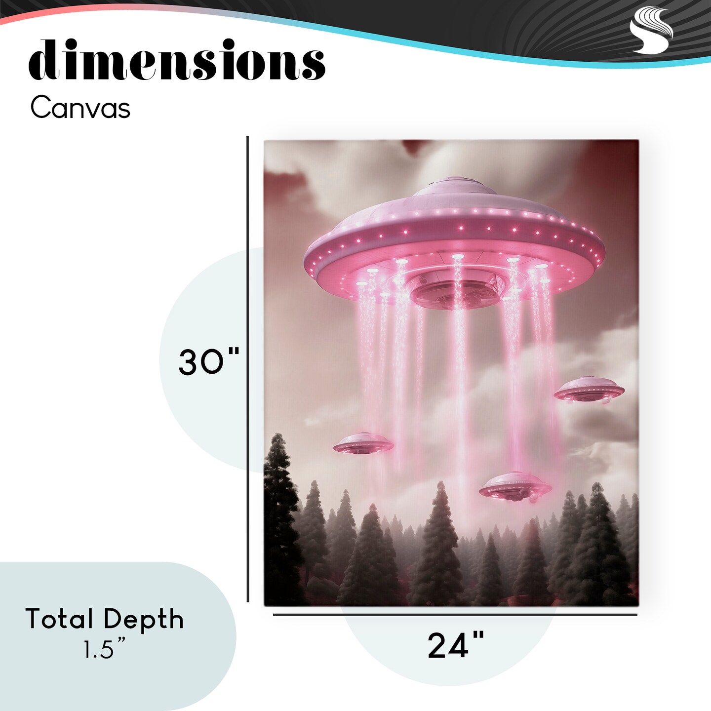 Stupell Industries Glam UFO with Pink Beams Canvas, design by Sasha