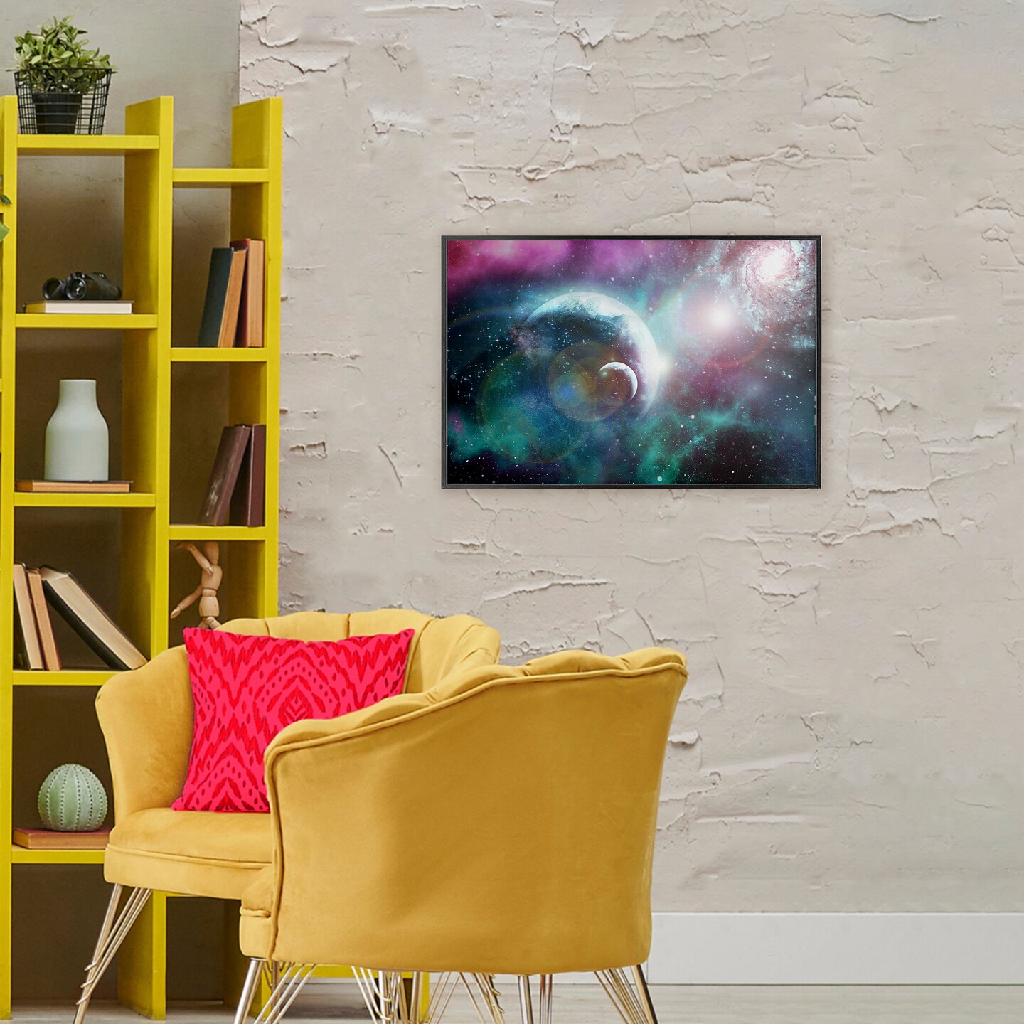 Stupell Industries Eclipsing Cosmos Planets Framed Giclee, design by Ali Chris