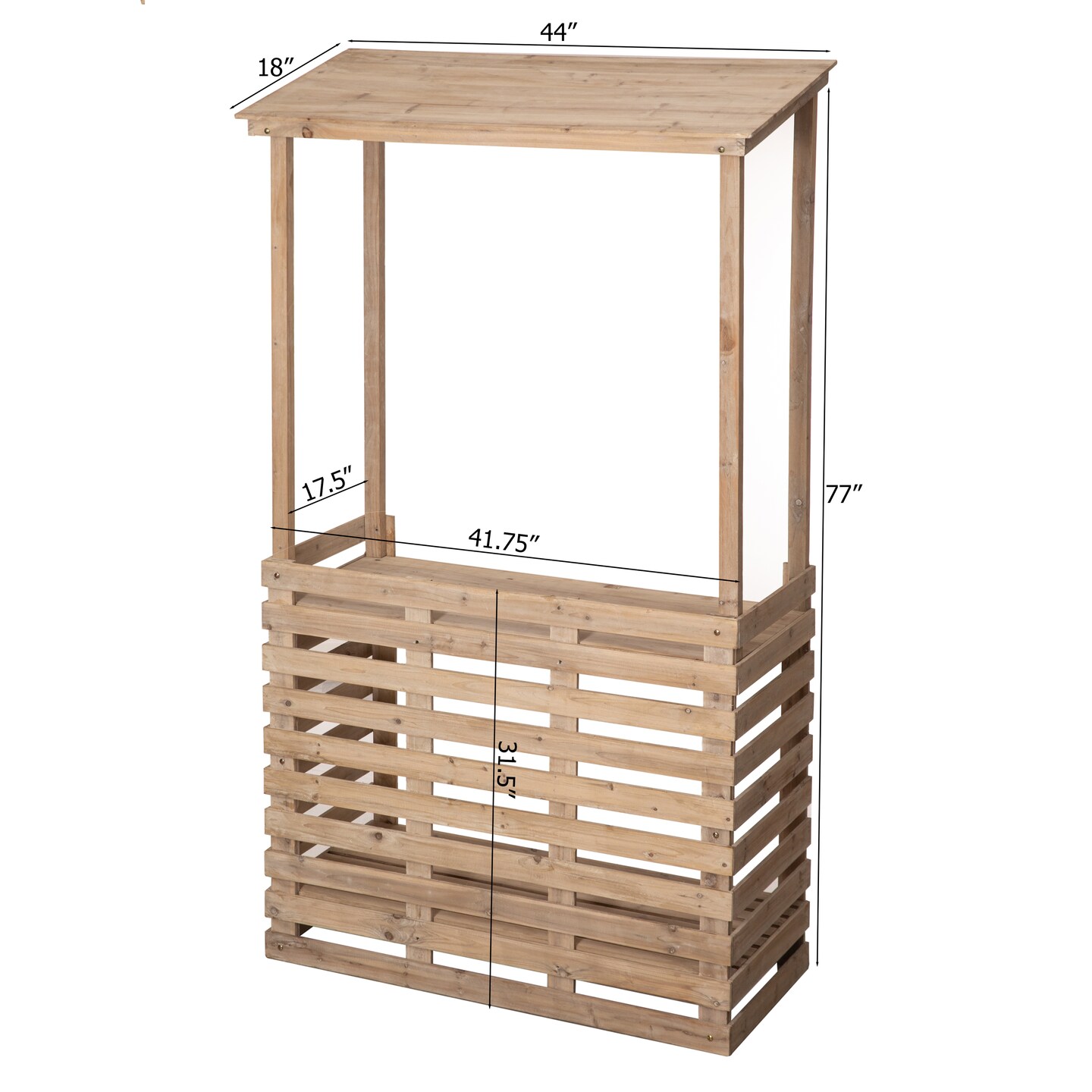 Vintiquewise Multi-Use Wooden Outdoor Bar Counter with Roof - Garden & Patio Serving Station Backyard Drink & Snack Bar Lemonade Stand Event Booth for Home Parties Wedding BBQ & Seasonal CelebrationPatio Bar Table with Roof