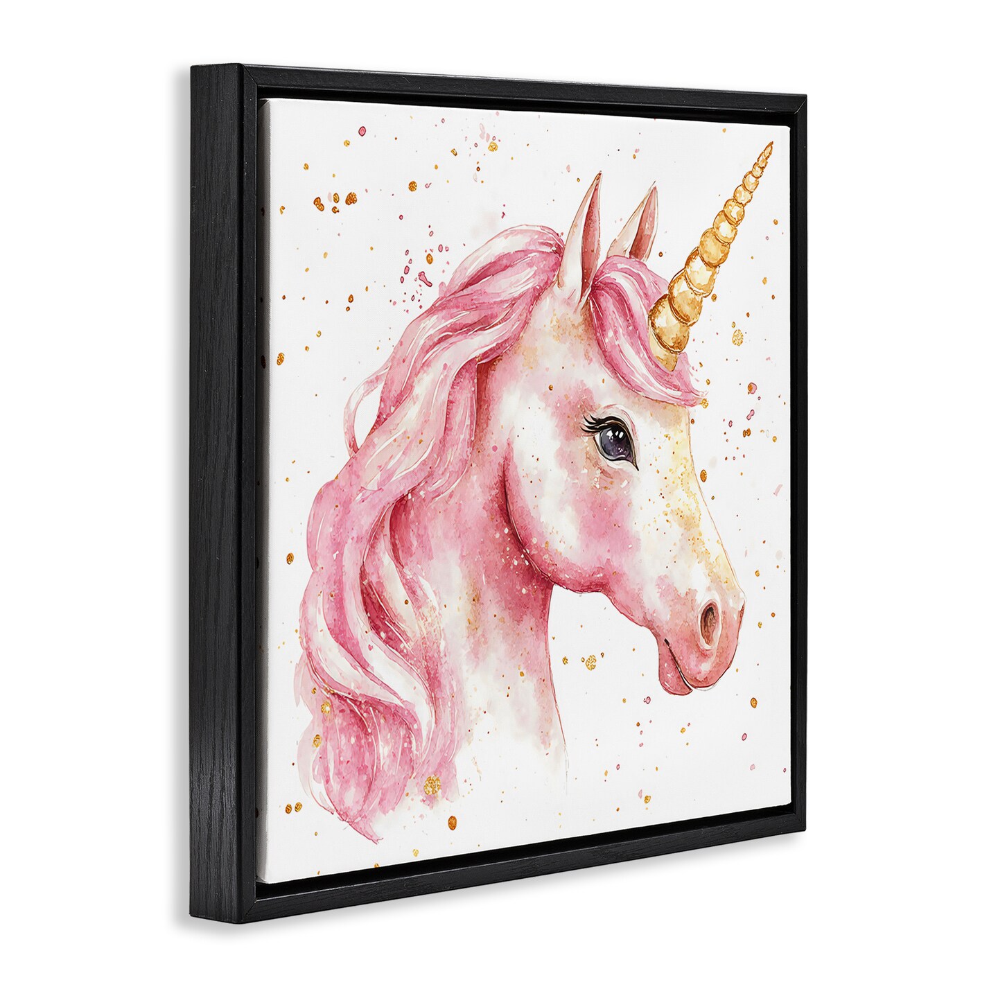 Stupell Industries Pink Unicorn with Paint Splatter Floating Frame, design by Creative Studio