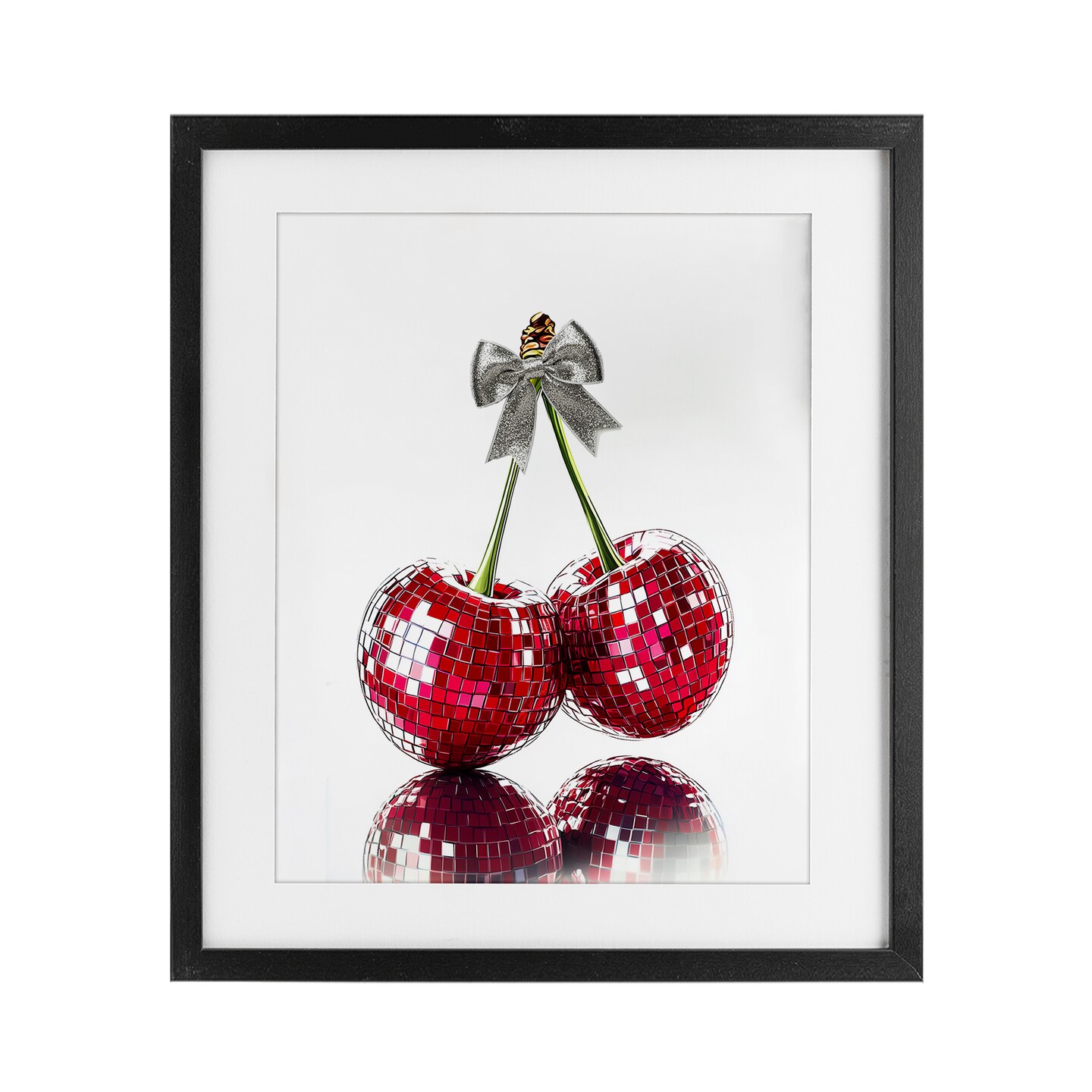 Stupell Industries Cherry Disco Balls Framed Print Under Glass, design by Christine Simpson Art