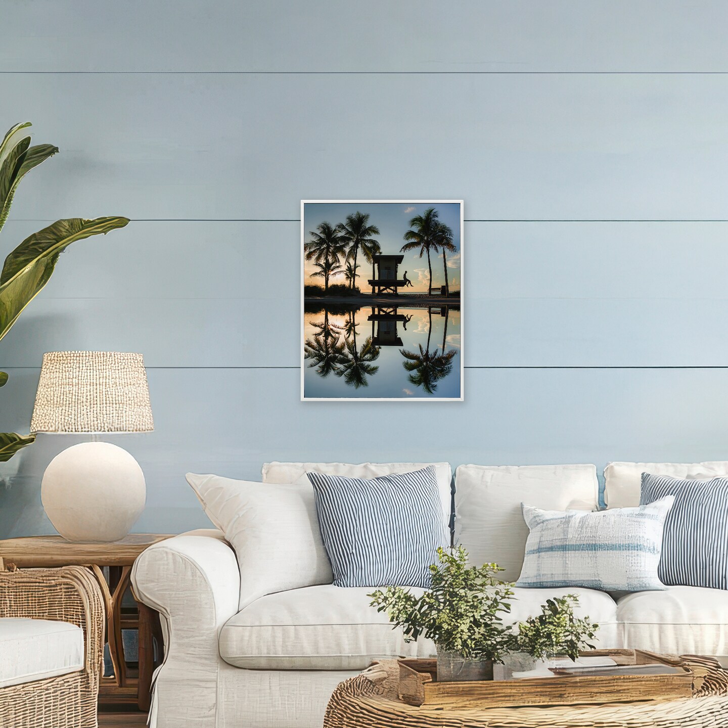 Stupell Industries Palm Tree Reflection Framed Giclee, design by Jared Kreiss