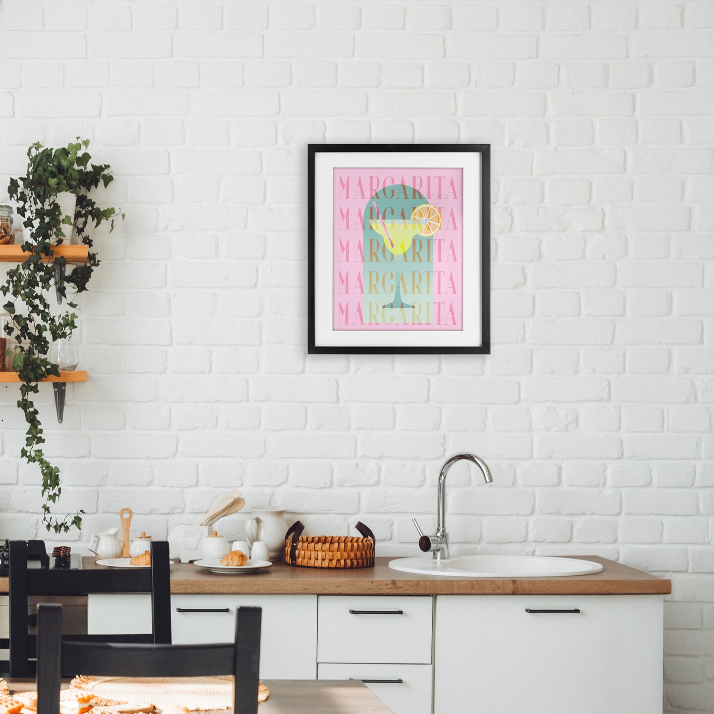 Stupell Industries Retro Pastel Margarita Framed Print Under Glass, design by Lil' Rue