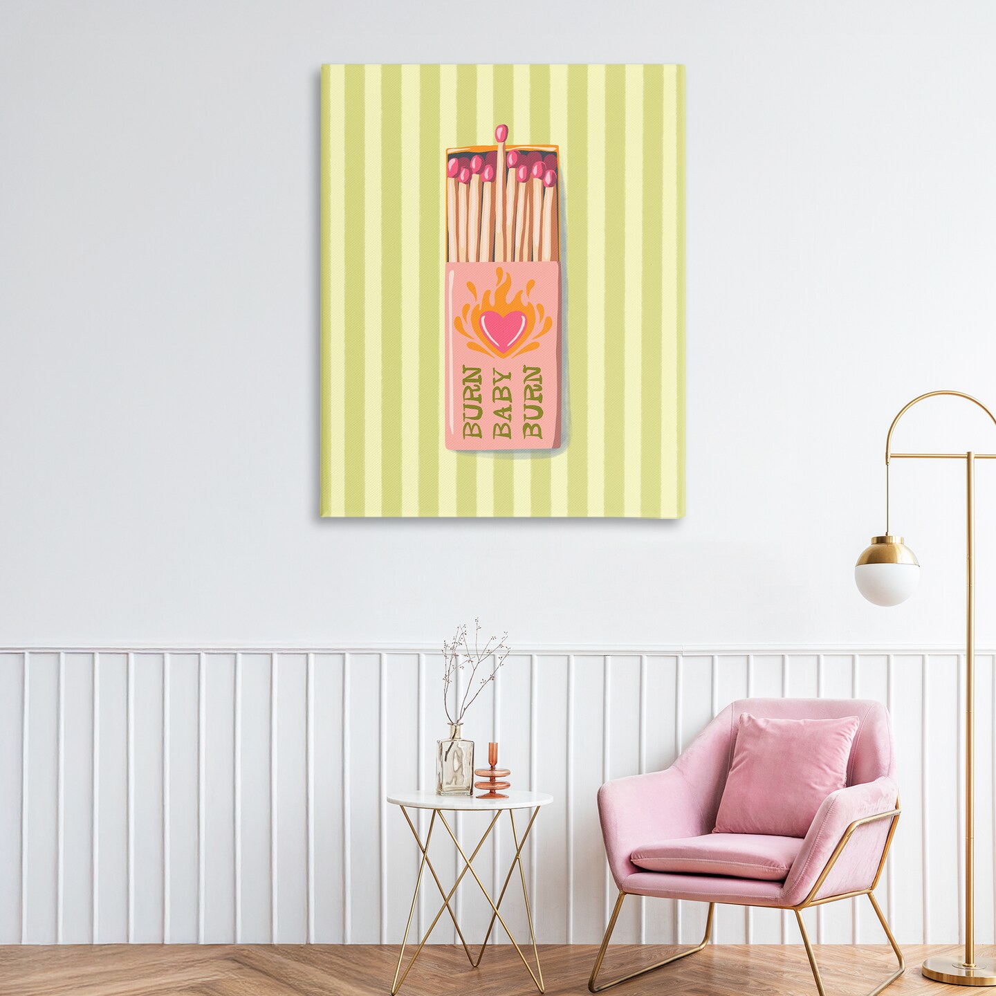 Stupell Industries Burn Baby Matches Canvas, design by Elyse Anastacia